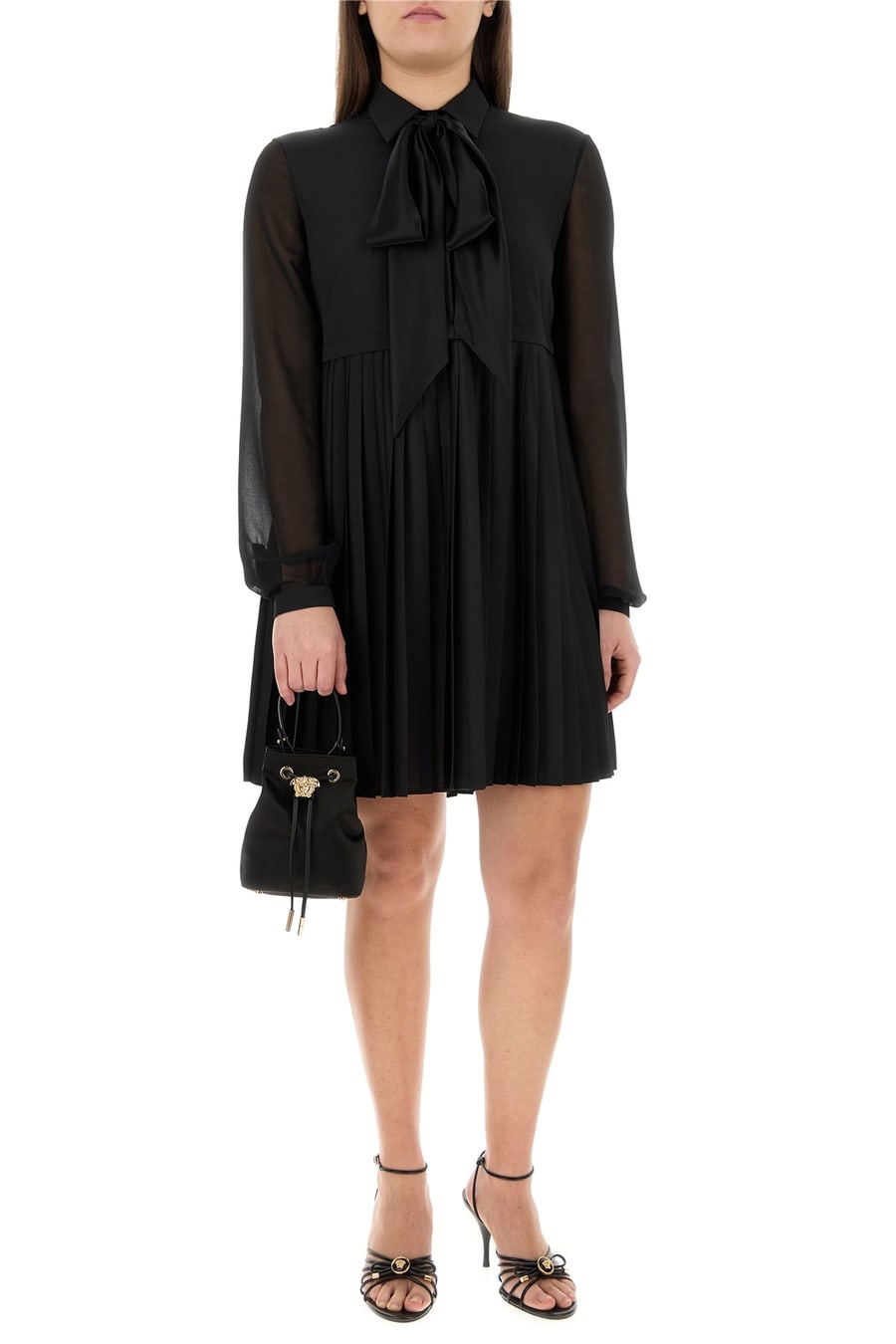 Versace Mini abito in crepe nero, view 6