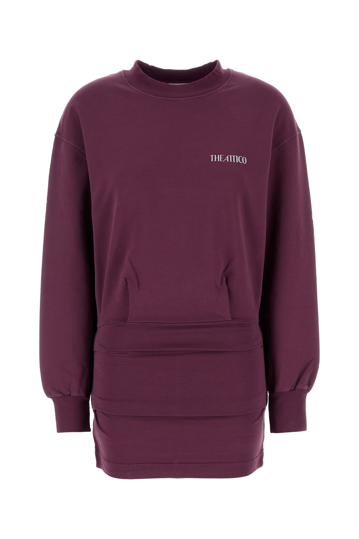 The Attico Mini abito in cotone stretch prugna