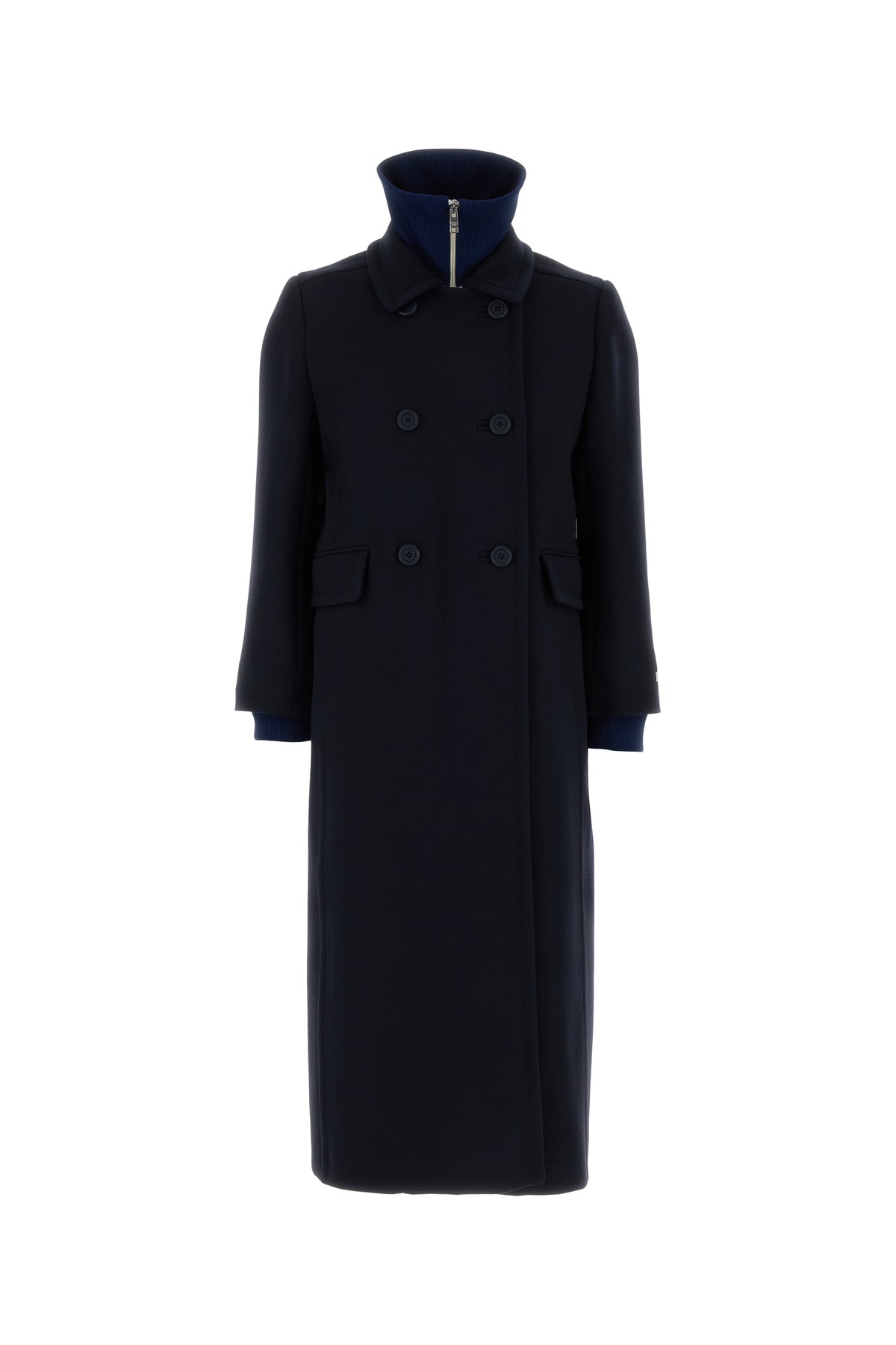 Prada Cappotto in lana blu navy