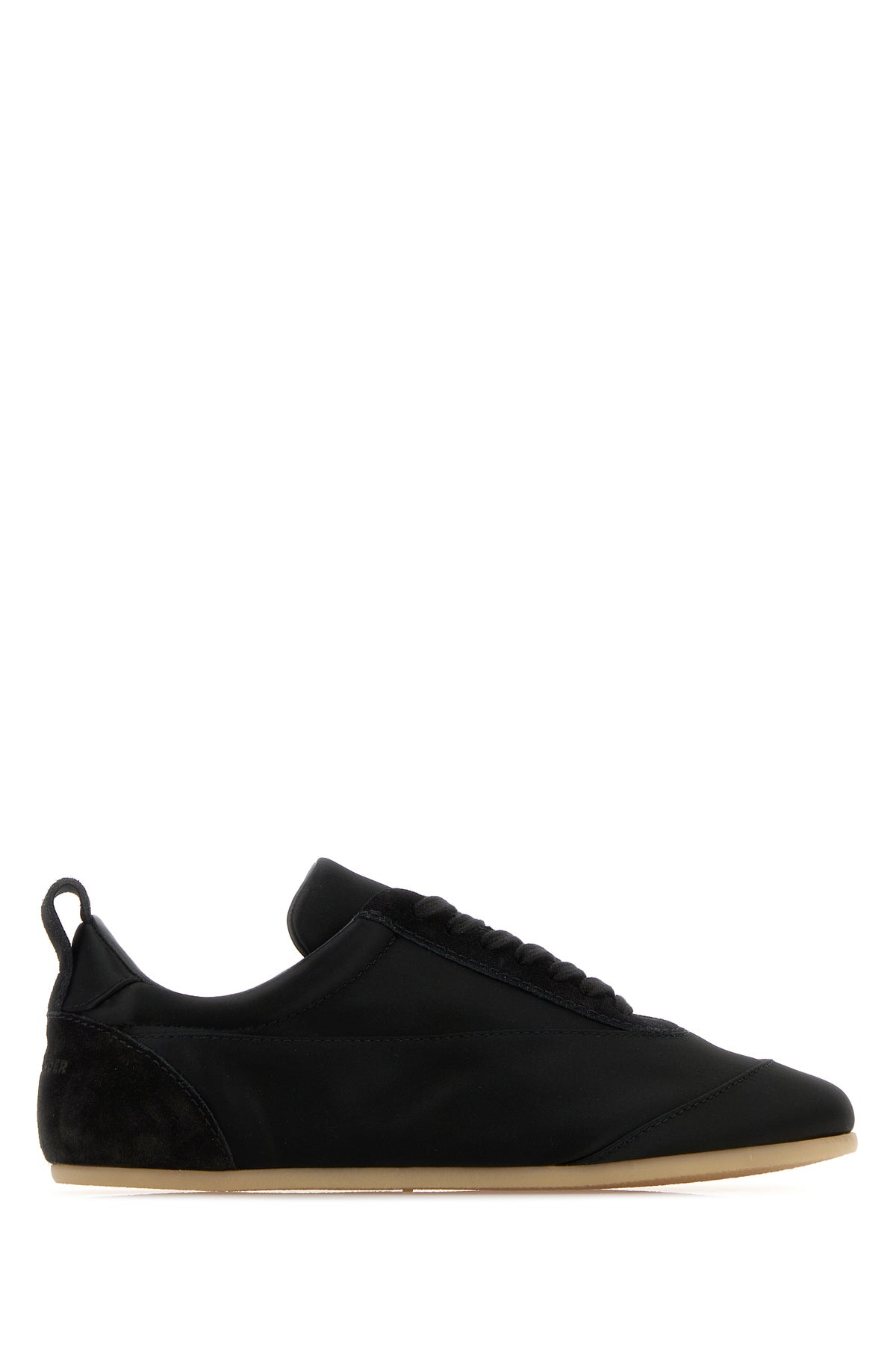 Jil Sander Sneakers nere in raso e pelle scamosciata