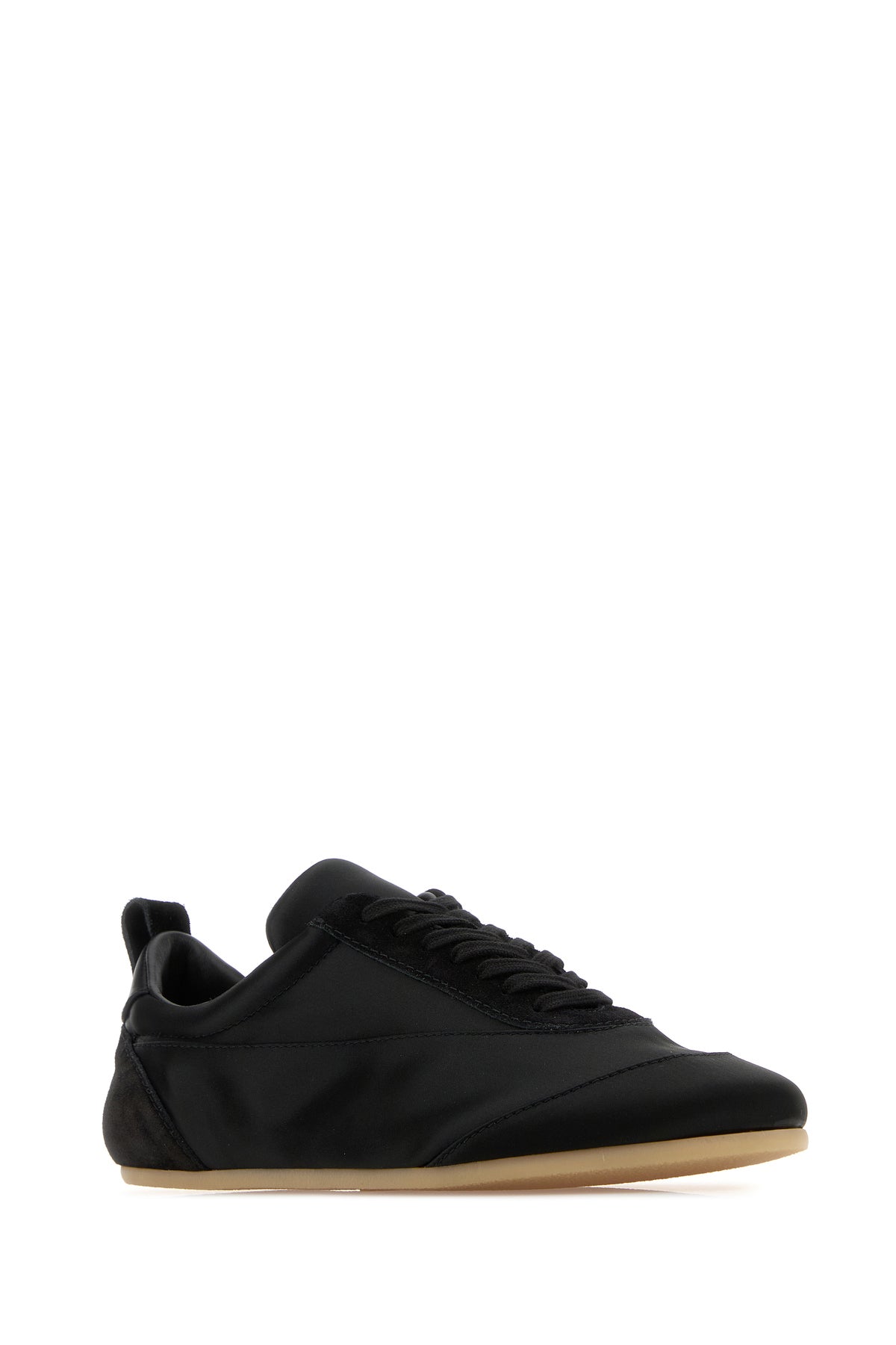 Jil Sander Sneakers nere in raso e pelle scamosciata, view 2