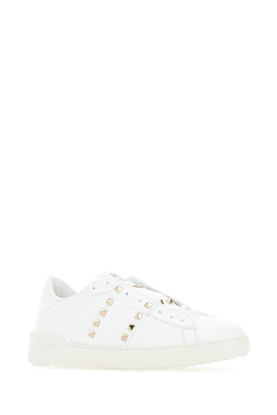 Valentino Garavani Sneakers Rockstud Untitled in pelle bianca, view 2