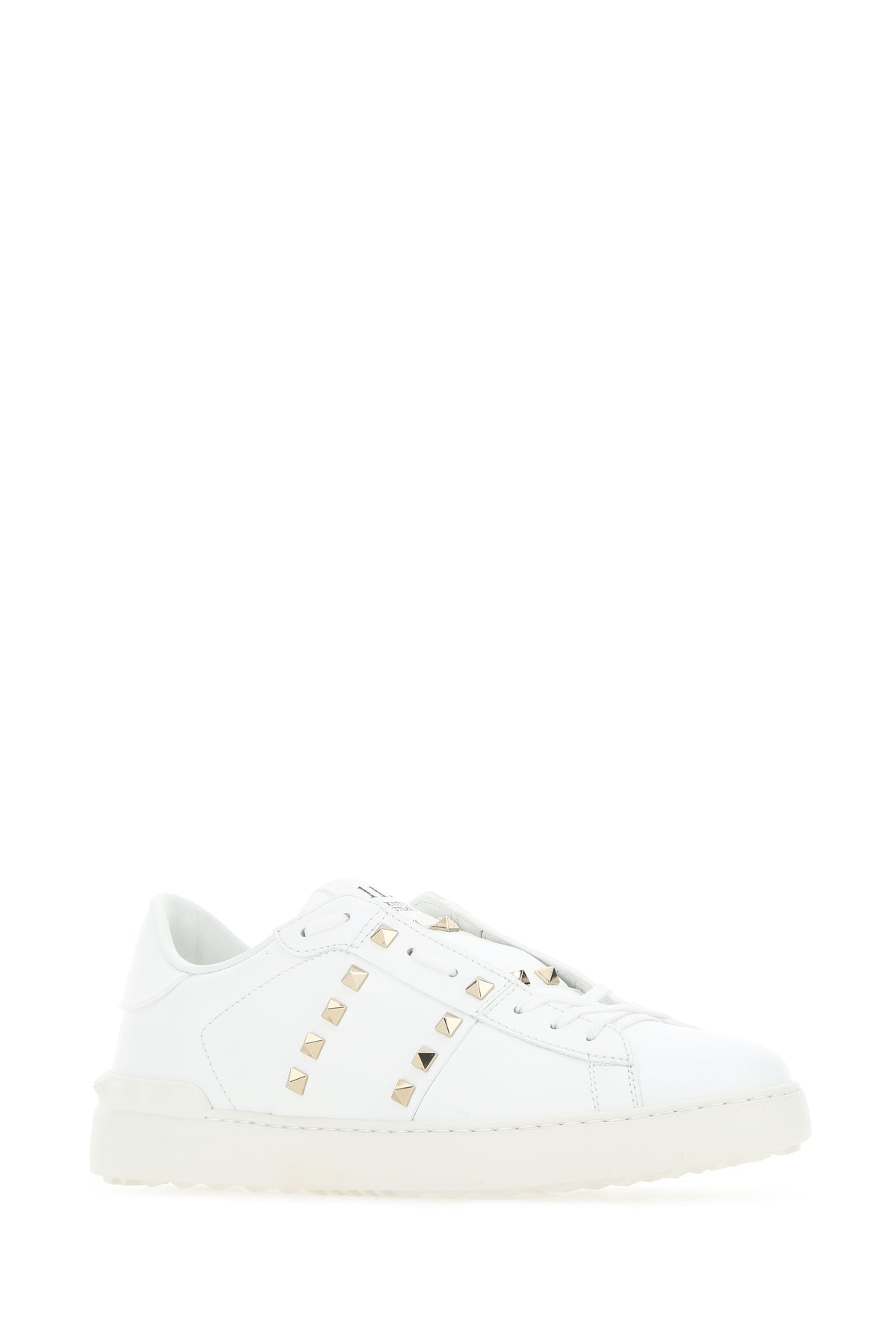 Valentino Garavani Sneakers Rockstud Untitled in pelle bianca, view 2