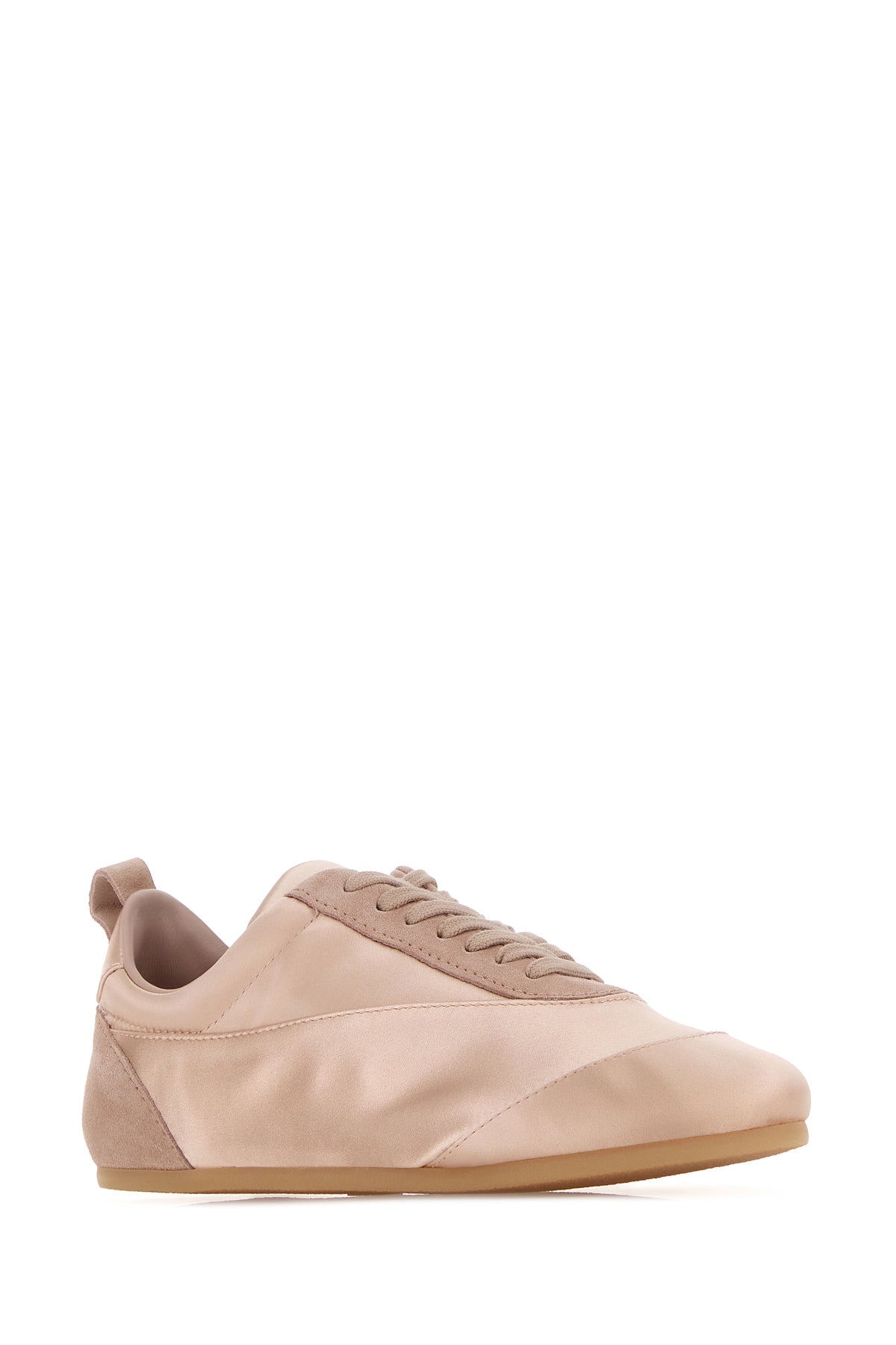Jil Sander Sneakers rosa pastello in raso e pelle scamosciata, view 2