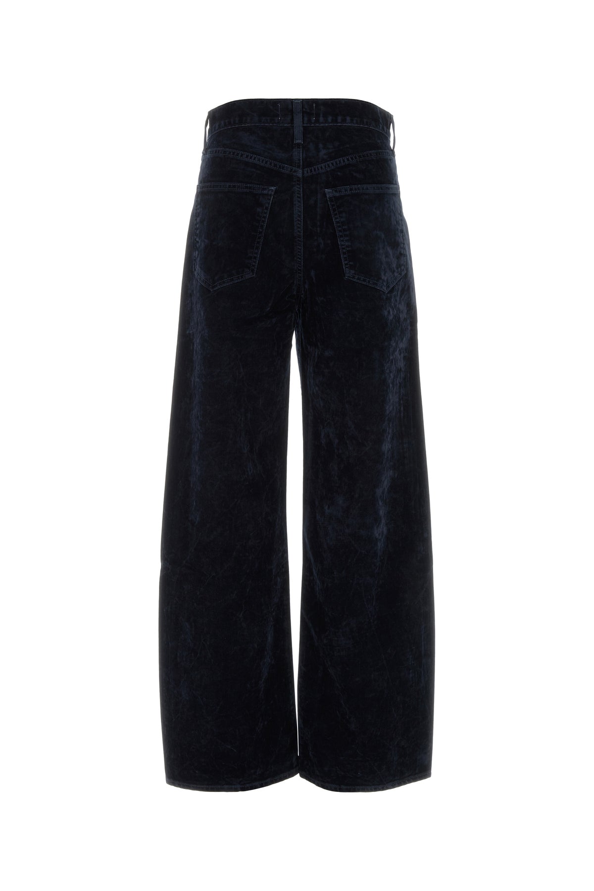 AGOLDE Jeans Low Curve in velluto blu scuro, view 2