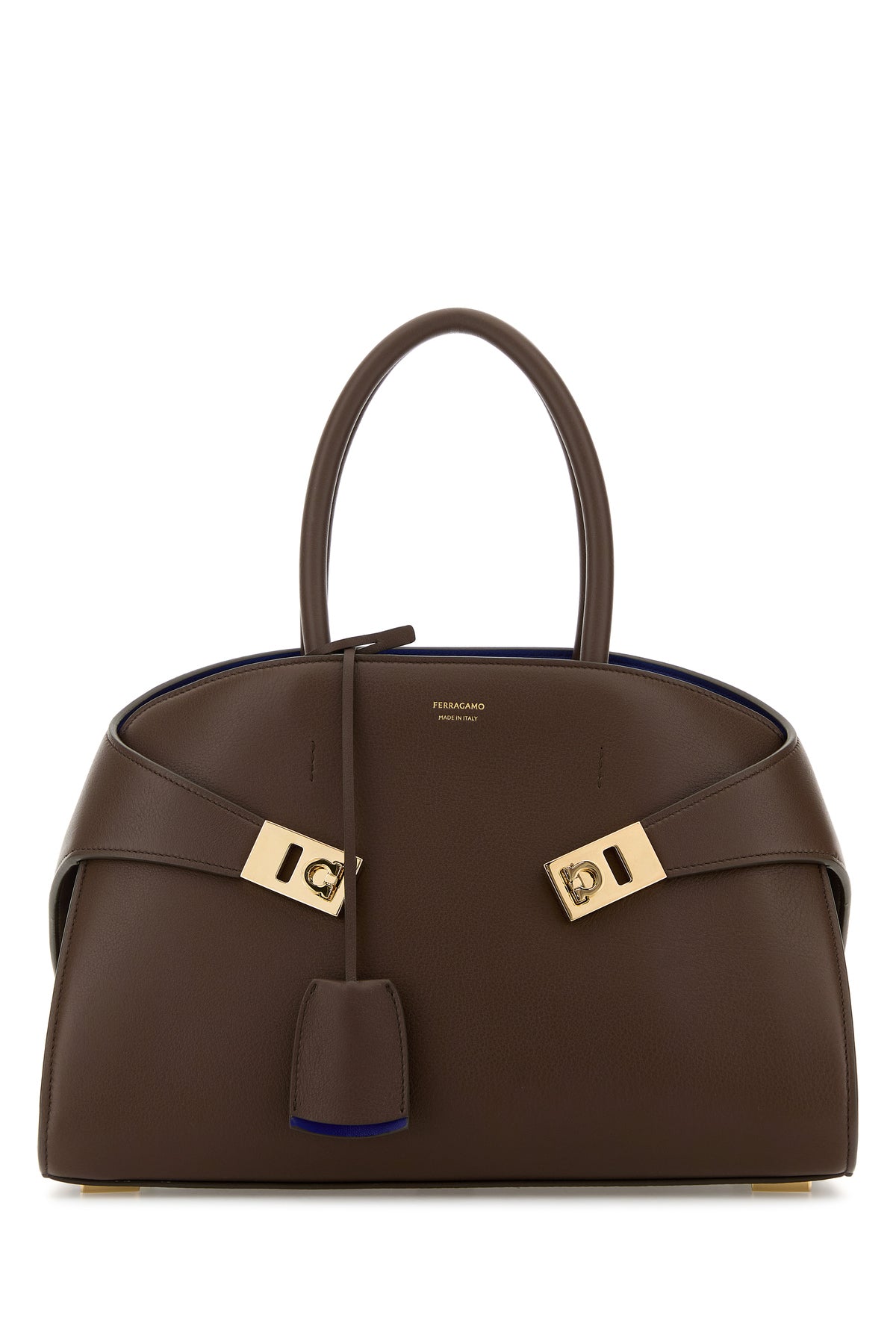 Ferragamo Borsa a mano Hug piccola in pelle marrone