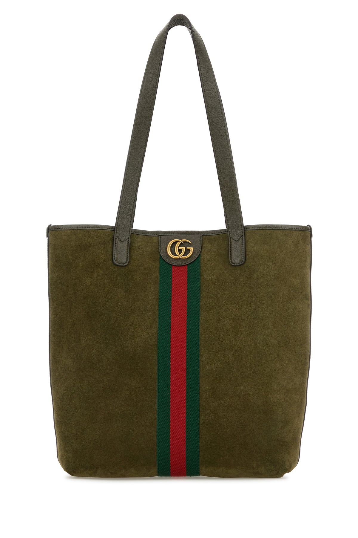 Gucci Borsa shopping Ophidia in pelle scamosciata verde oliva