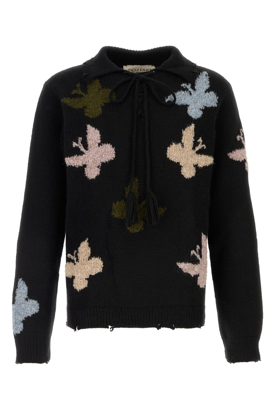 BAZISZT Maglione Bowrain in misto alpaca nero