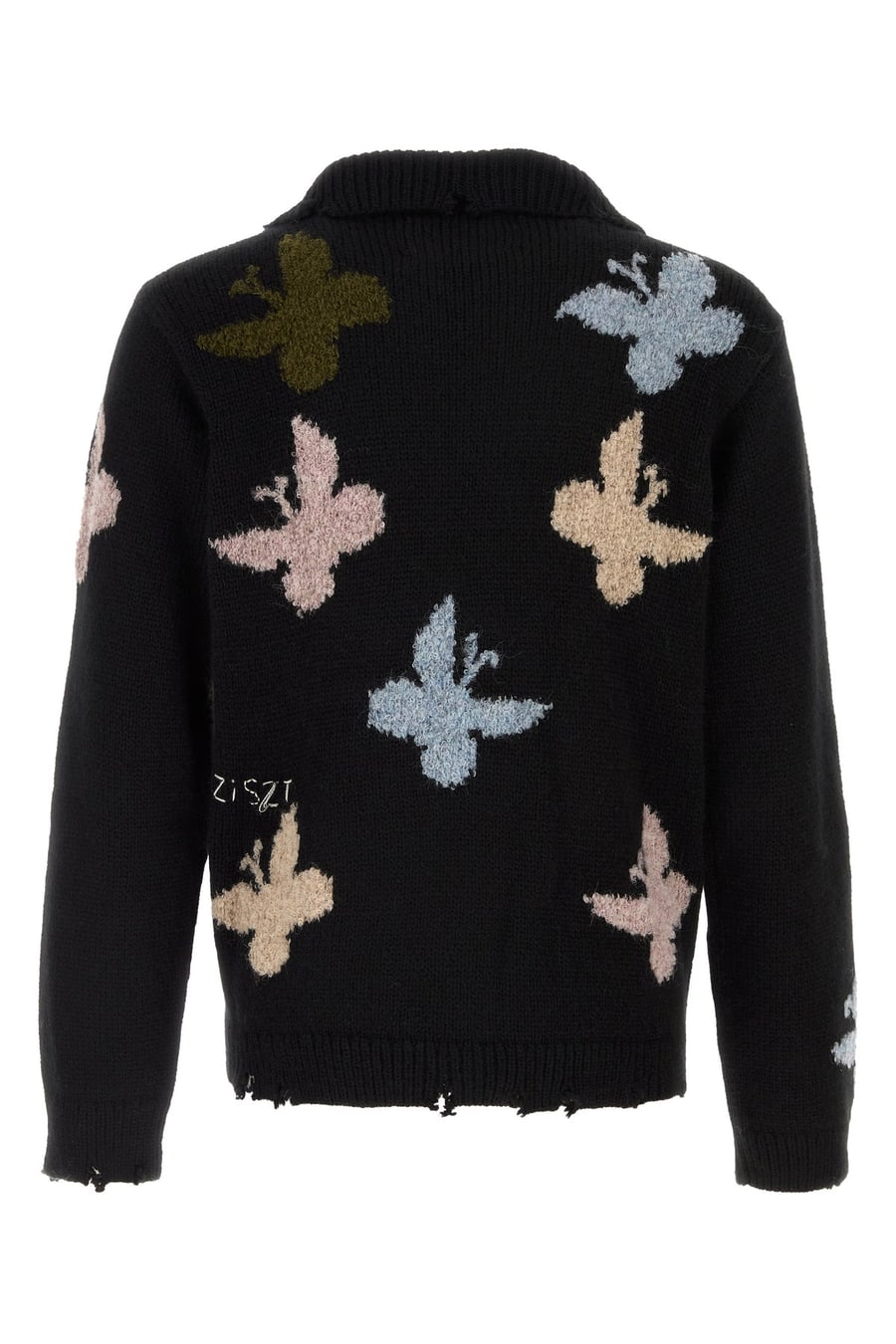BAZISZT Maglione Bowrain in misto alpaca nero, view 2