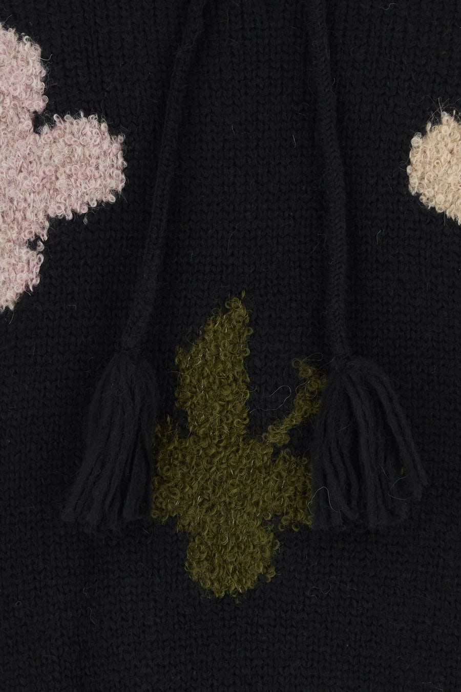 BAZISZT Maglione Bowrain in misto alpaca nero, view 3
