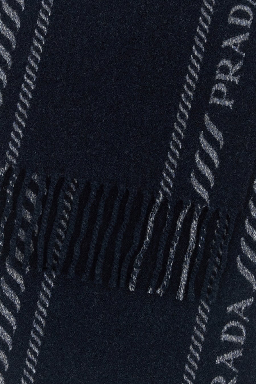Prada Sciarpa in misto lana blu, view 2
