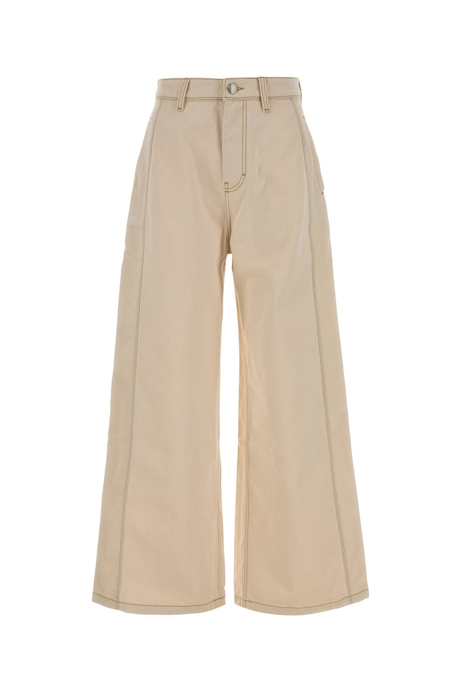 AMI Jeans dalla gamba ampia in denim sabbia