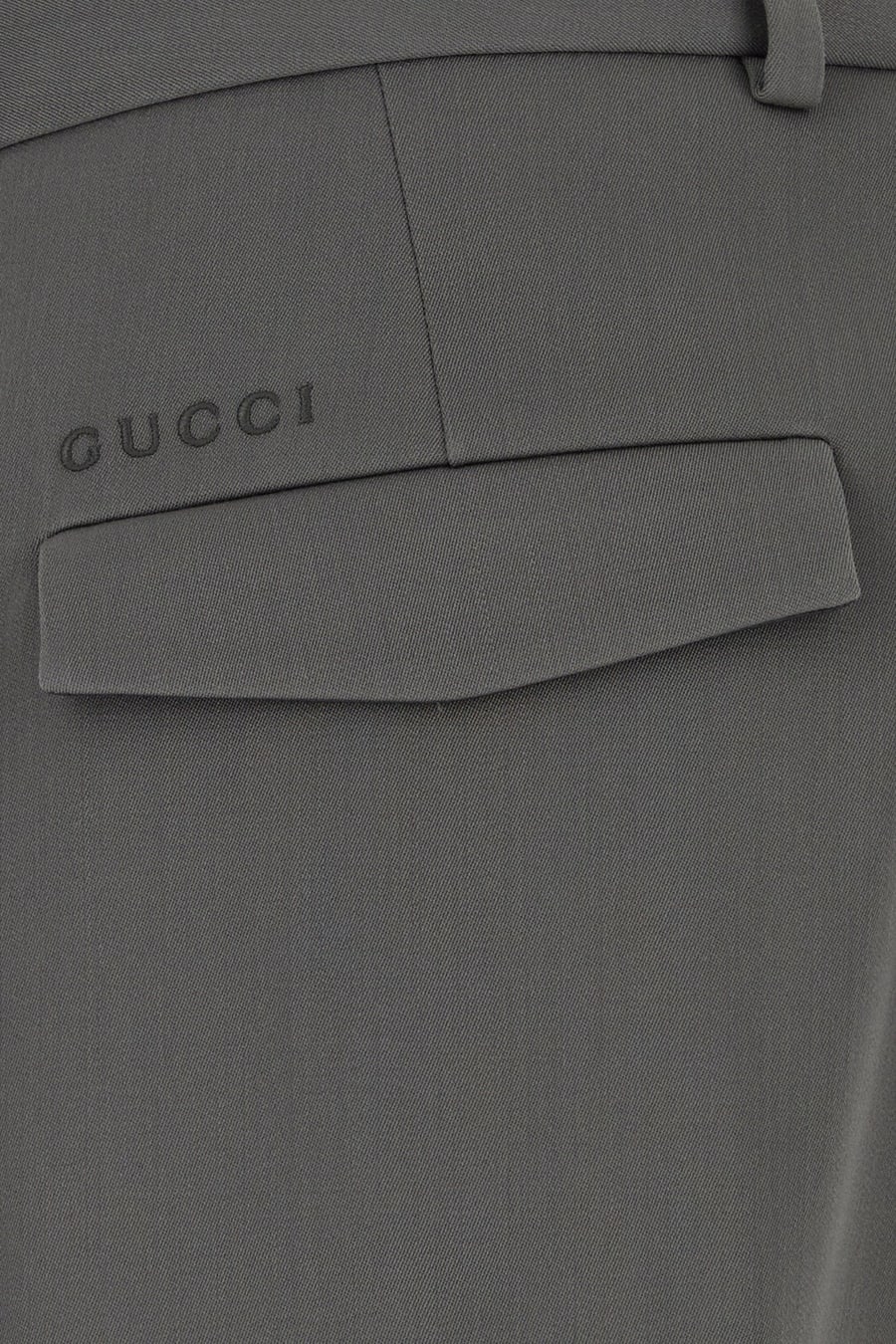 Gucci Pantalone in lana stretch grigia, view 5