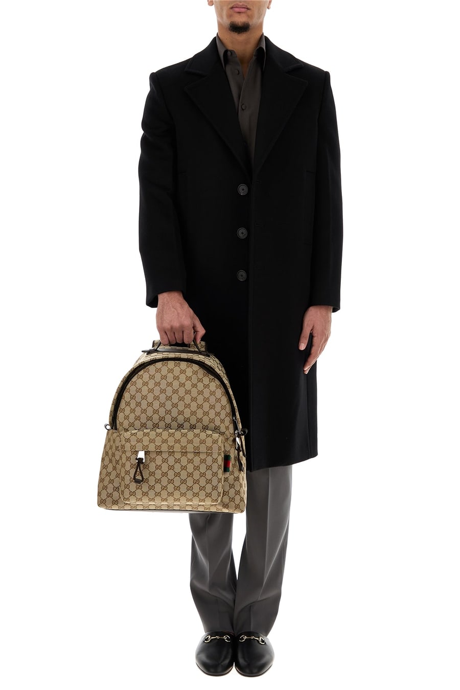 Gucci Pantalone in lana stretch grigia, view 6