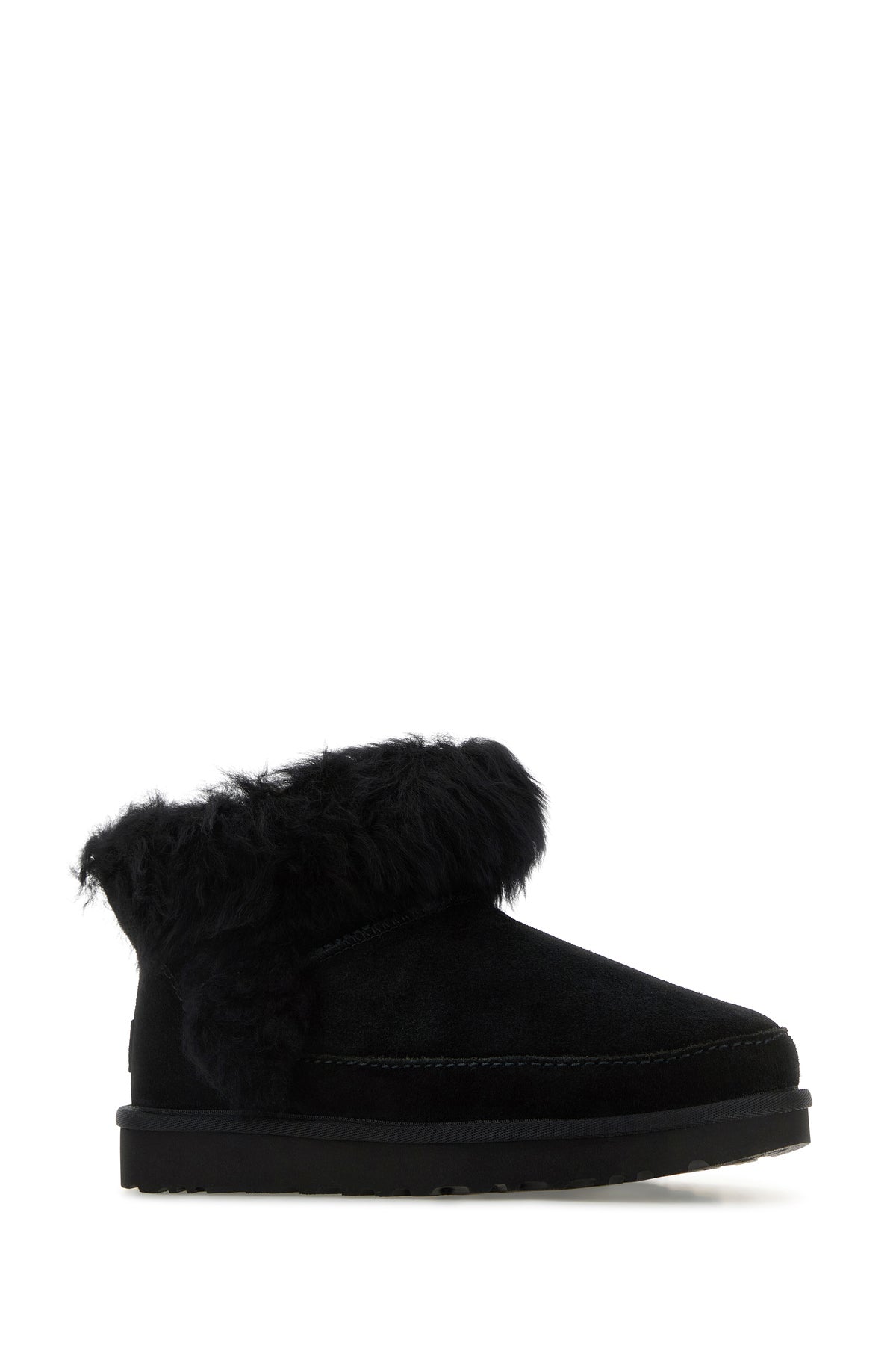 UGG Stivaletti Ultra Mini in pelle scamosciata nera, view 2