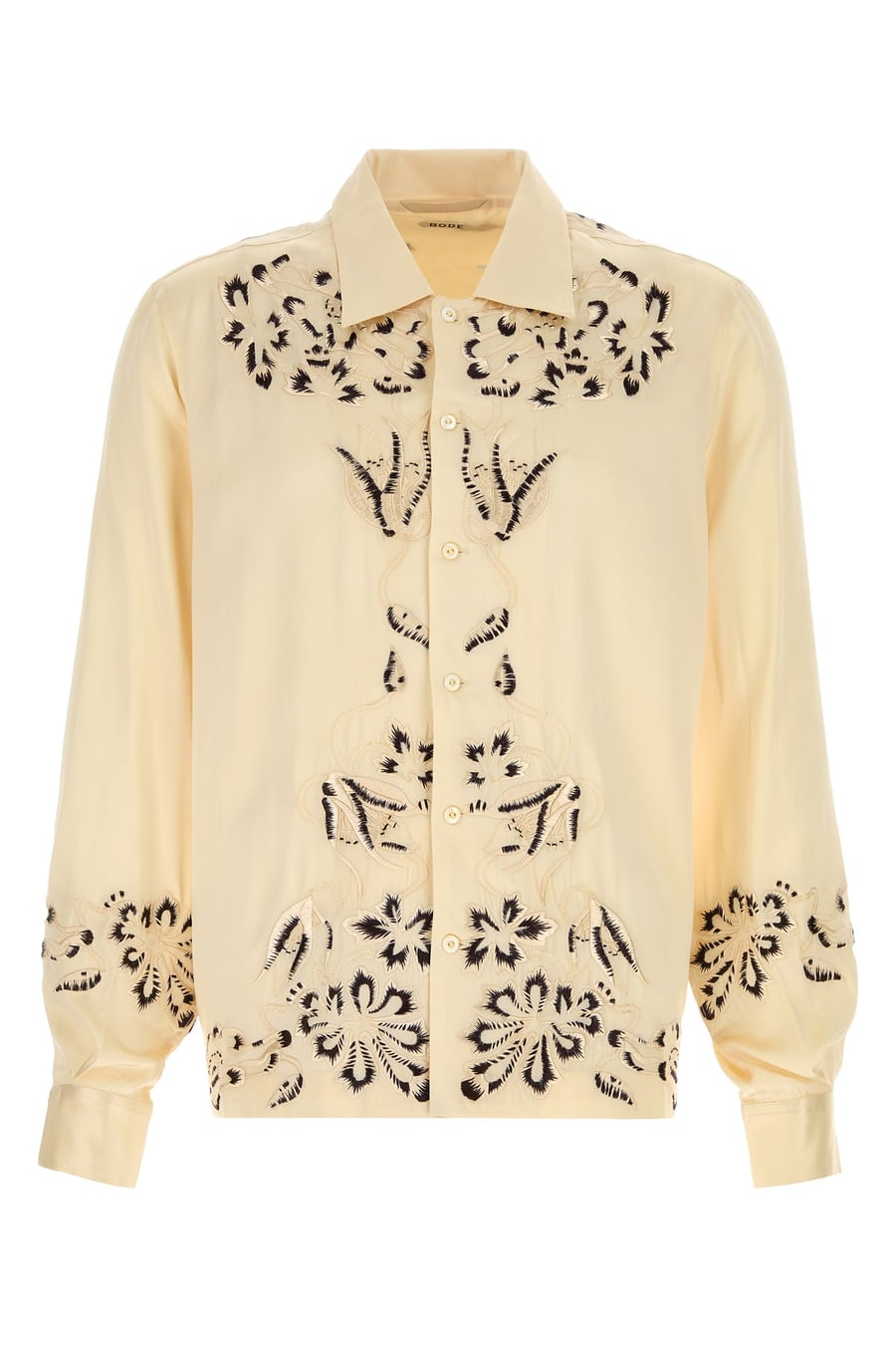 BODE Camicia Phantasm in raso crema