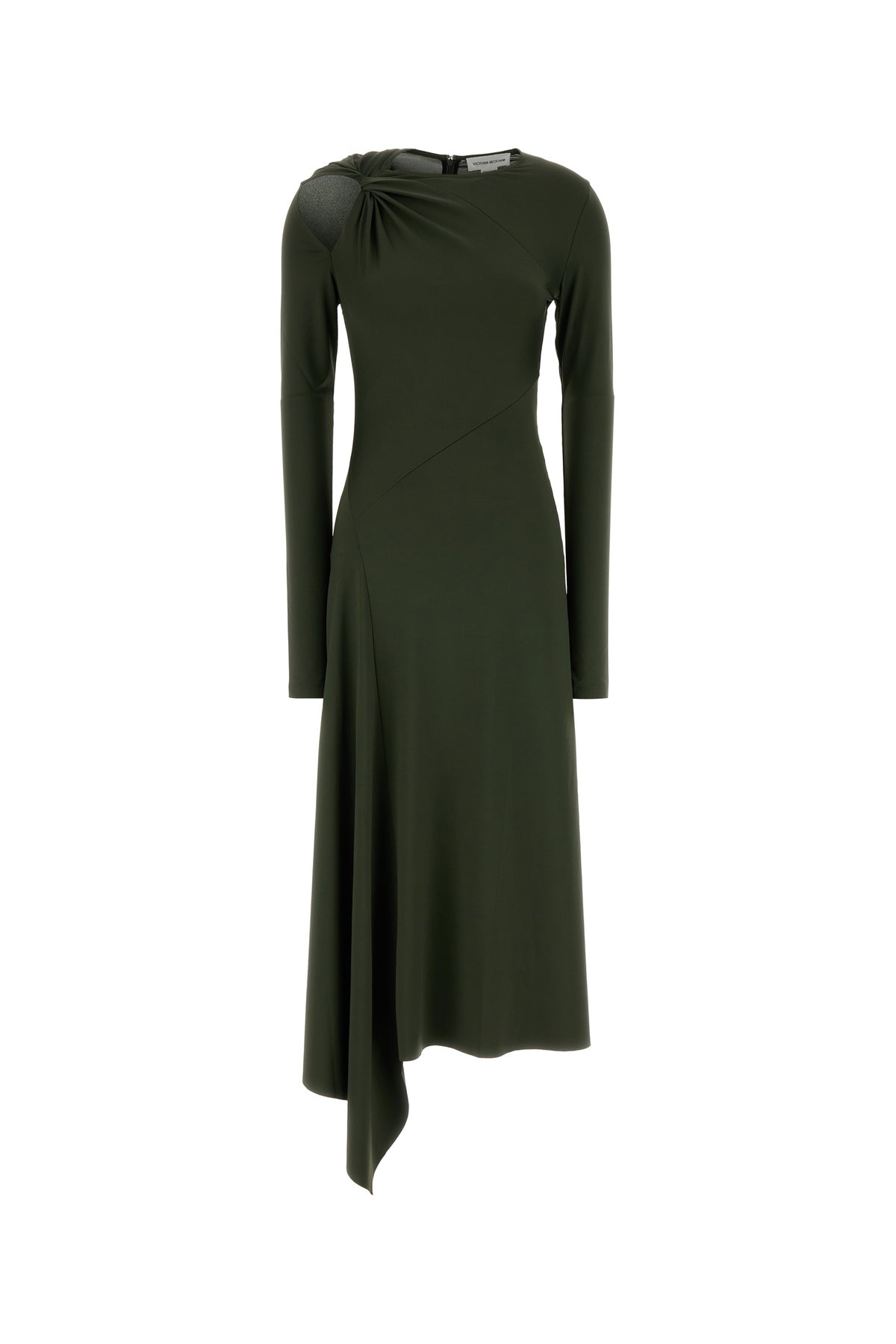 Victoria Beckham Abito in jersey verde oliva