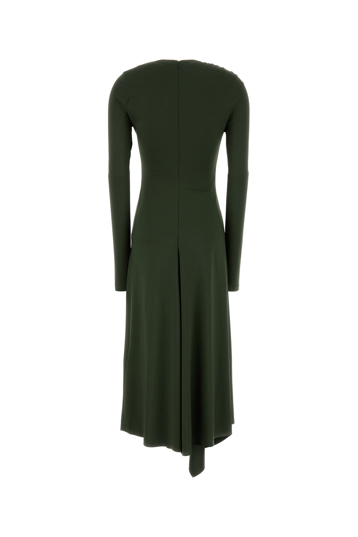 Victoria Beckham Abito in jersey verde oliva, view 2