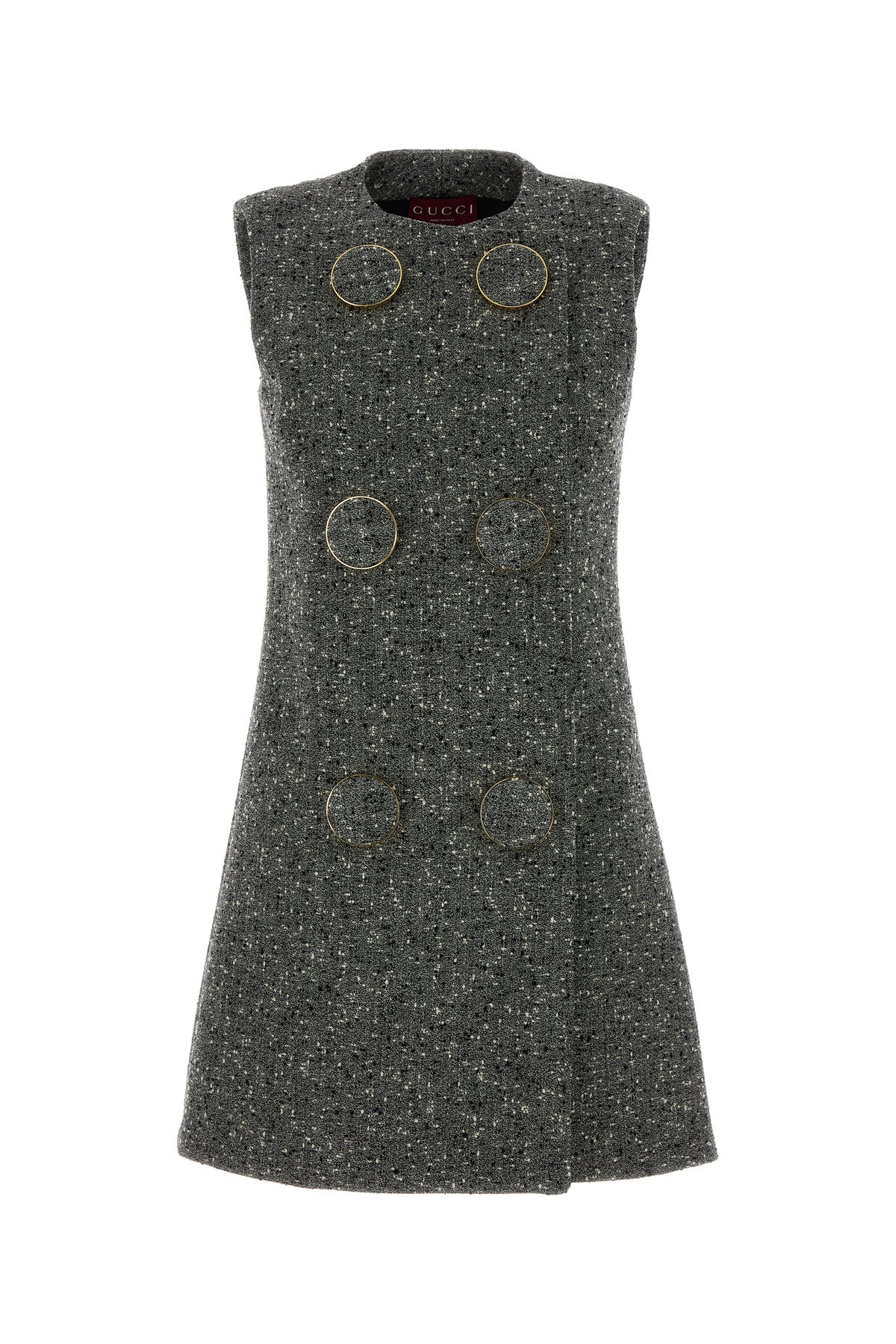Gucci Mini abito in misto lana grigio melangé