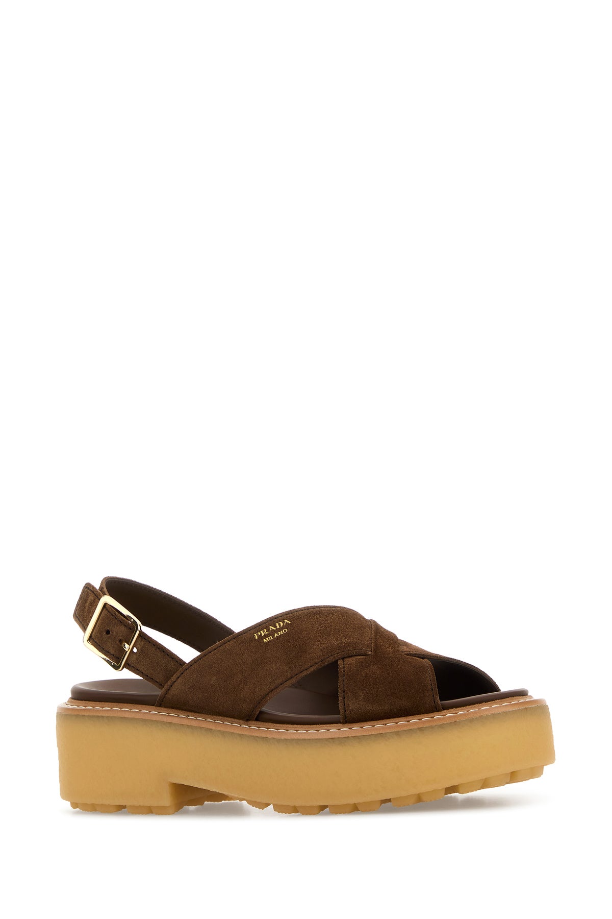 Prada Sandali in pelle scamosciata marrone, view 2