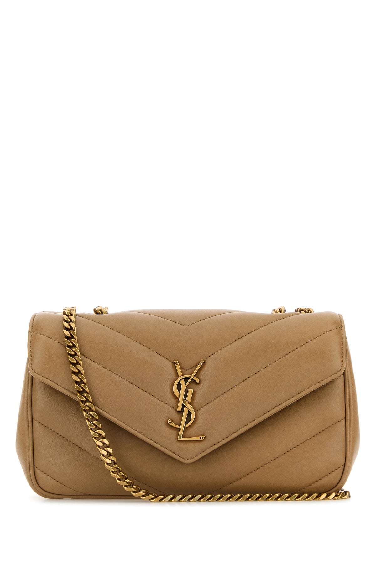 Saint Laurent Borsa a spalla LouLou piccola in pelle cammello