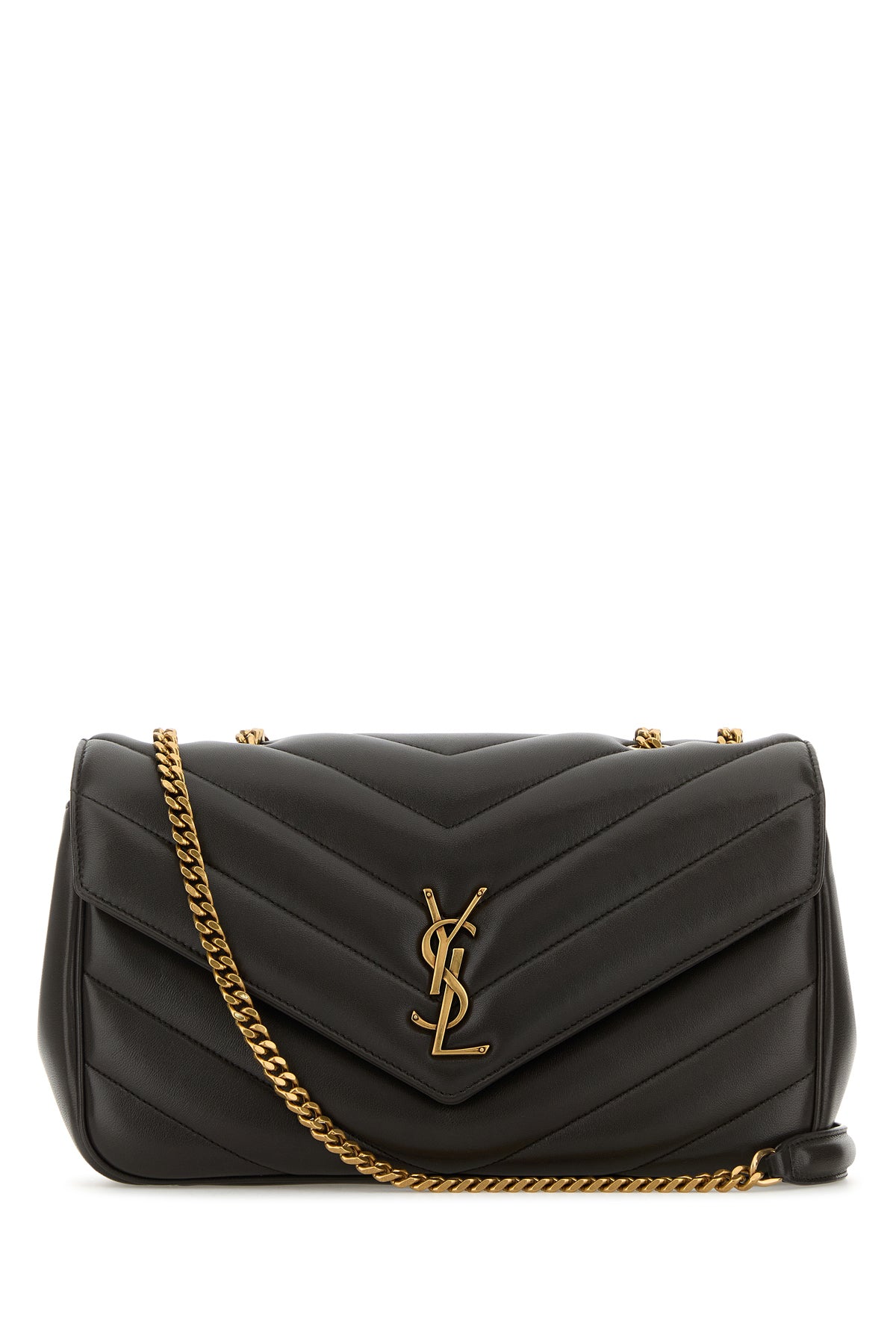 Saint Laurent Borsa a spalla LouLou media in pelle testa di moro