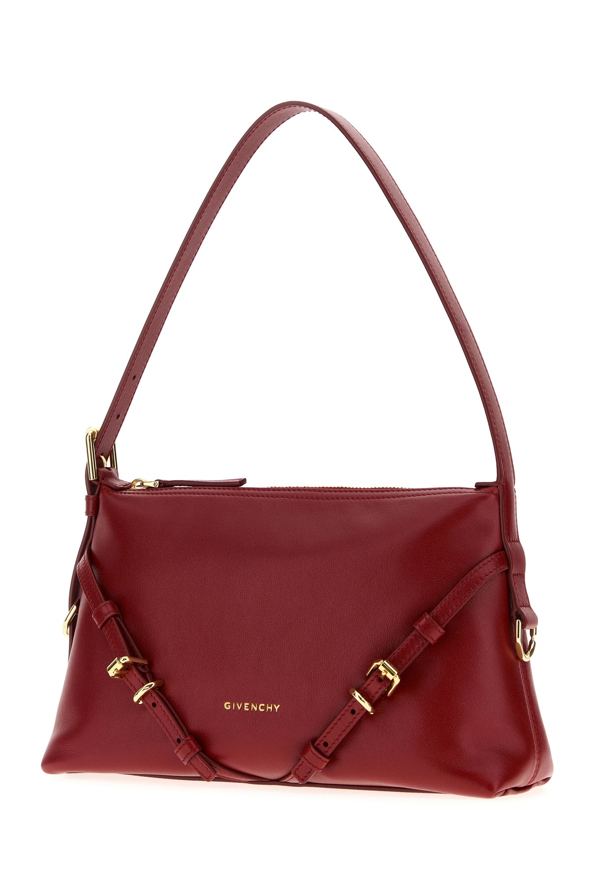 Givenchy Borsa a spalla Voyou mini in pelle rossa, view 2
