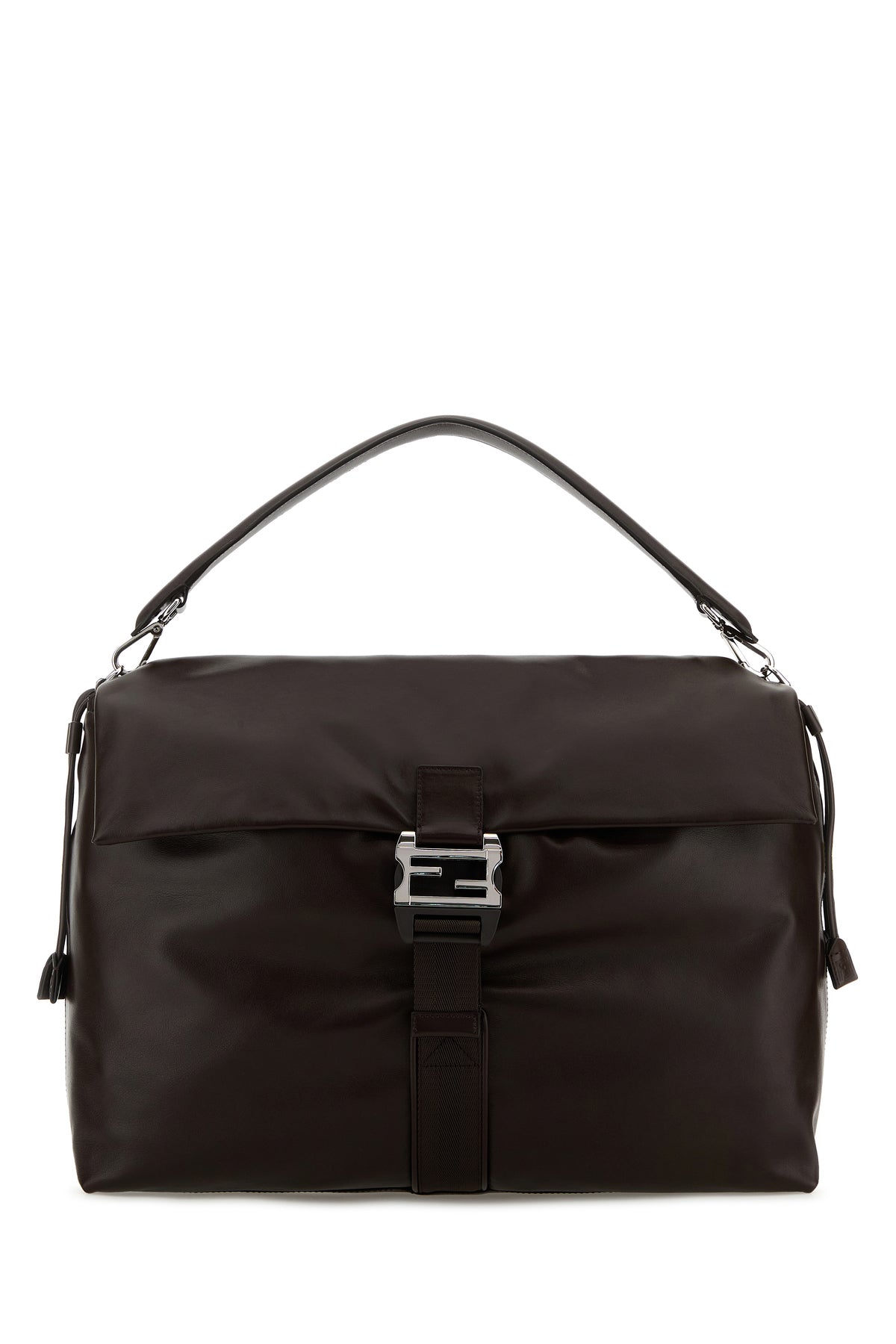 Fendi Borsa shopping Fendi Flux Maxi Messenger in pelle marrone