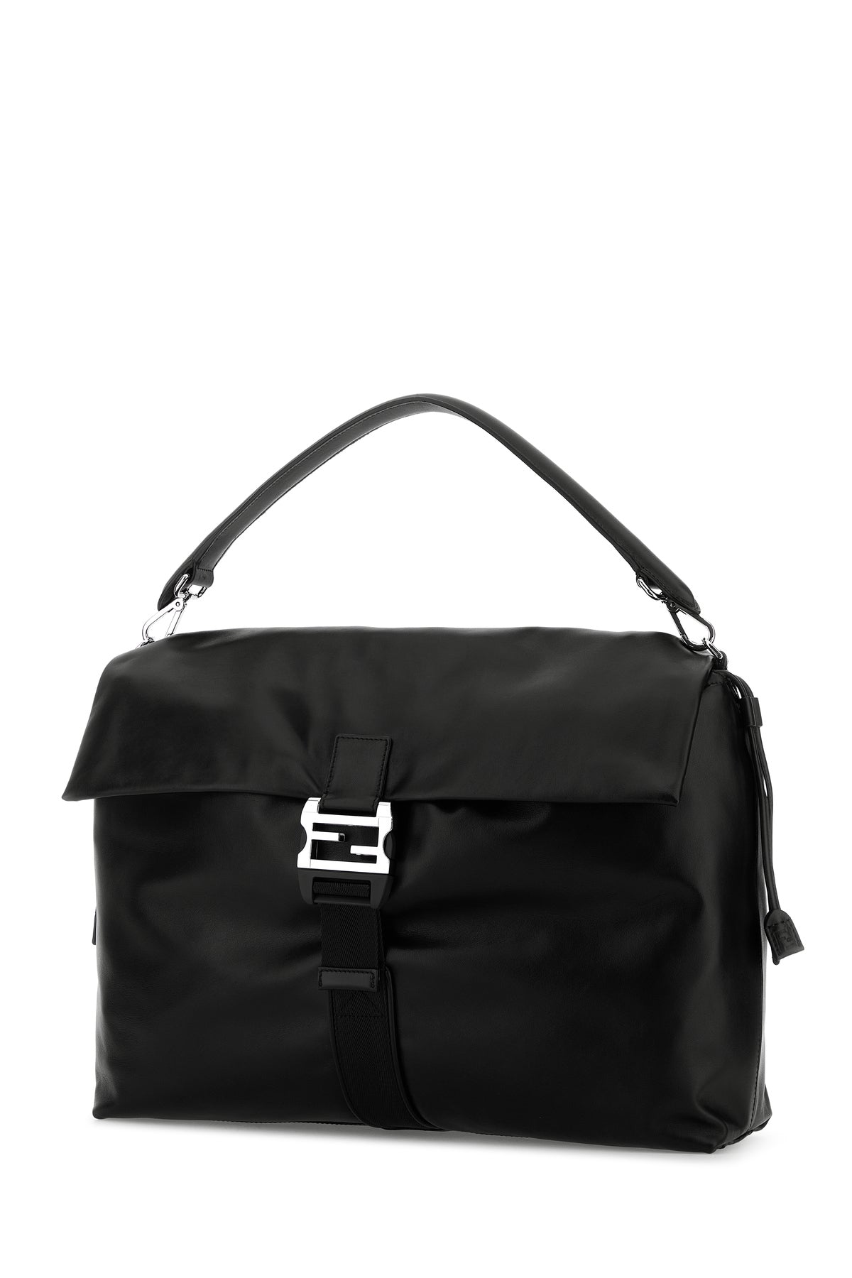 Fendi Borsa shopping Fendi Flux Maxi Messenger in pelle nera, view 2