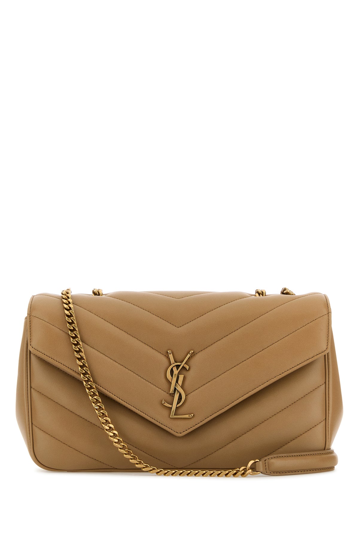Saint Laurent Borsa a spalla LouLou media in pelle cammello
