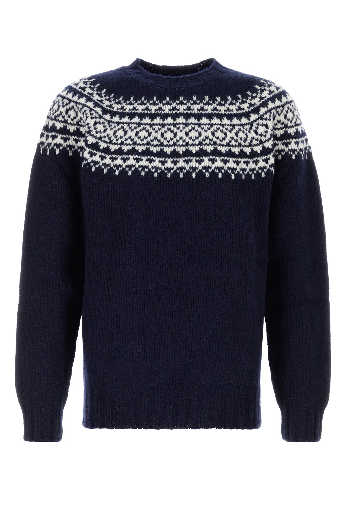 HARLEY OF SCOTLAND Maglione in lana blu navy