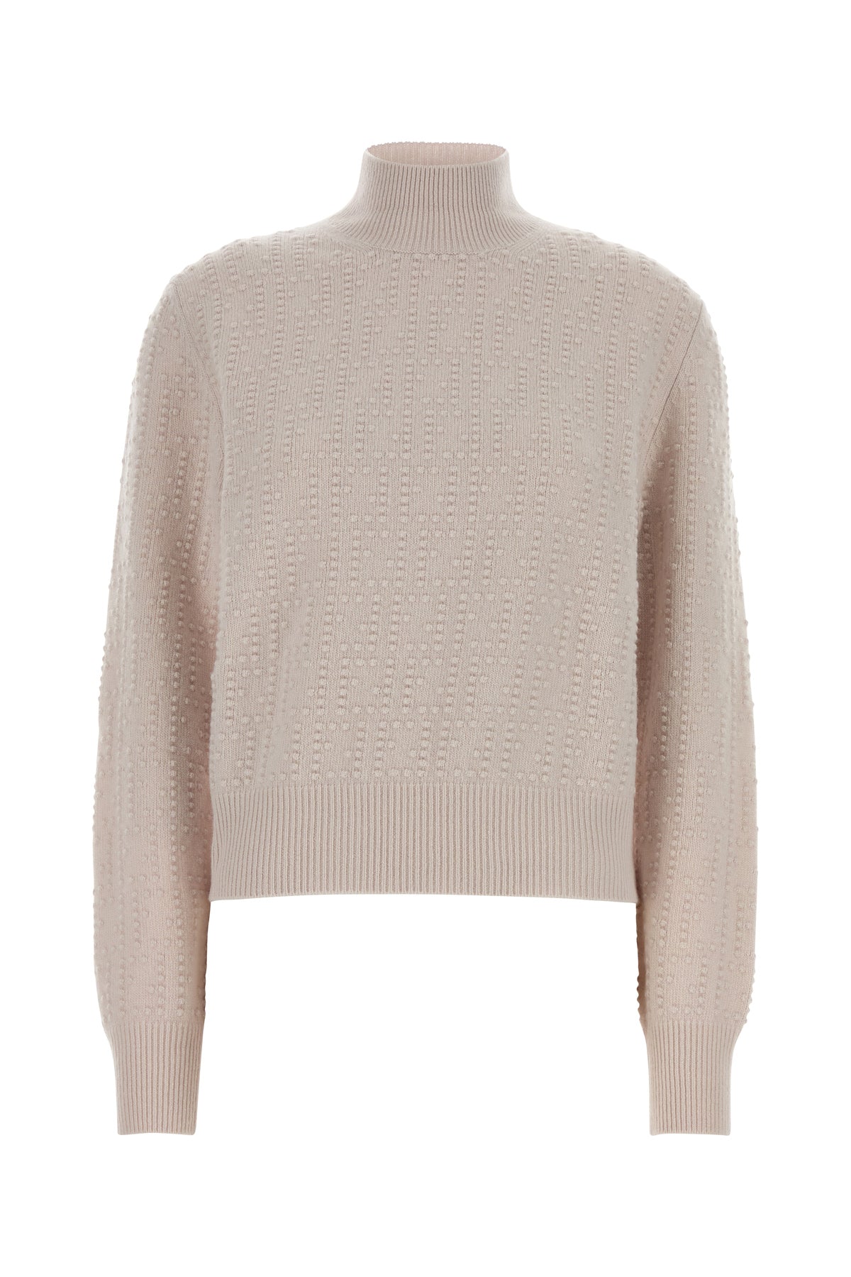 Fendi Maglione in misto lan stretch a rosa cipria