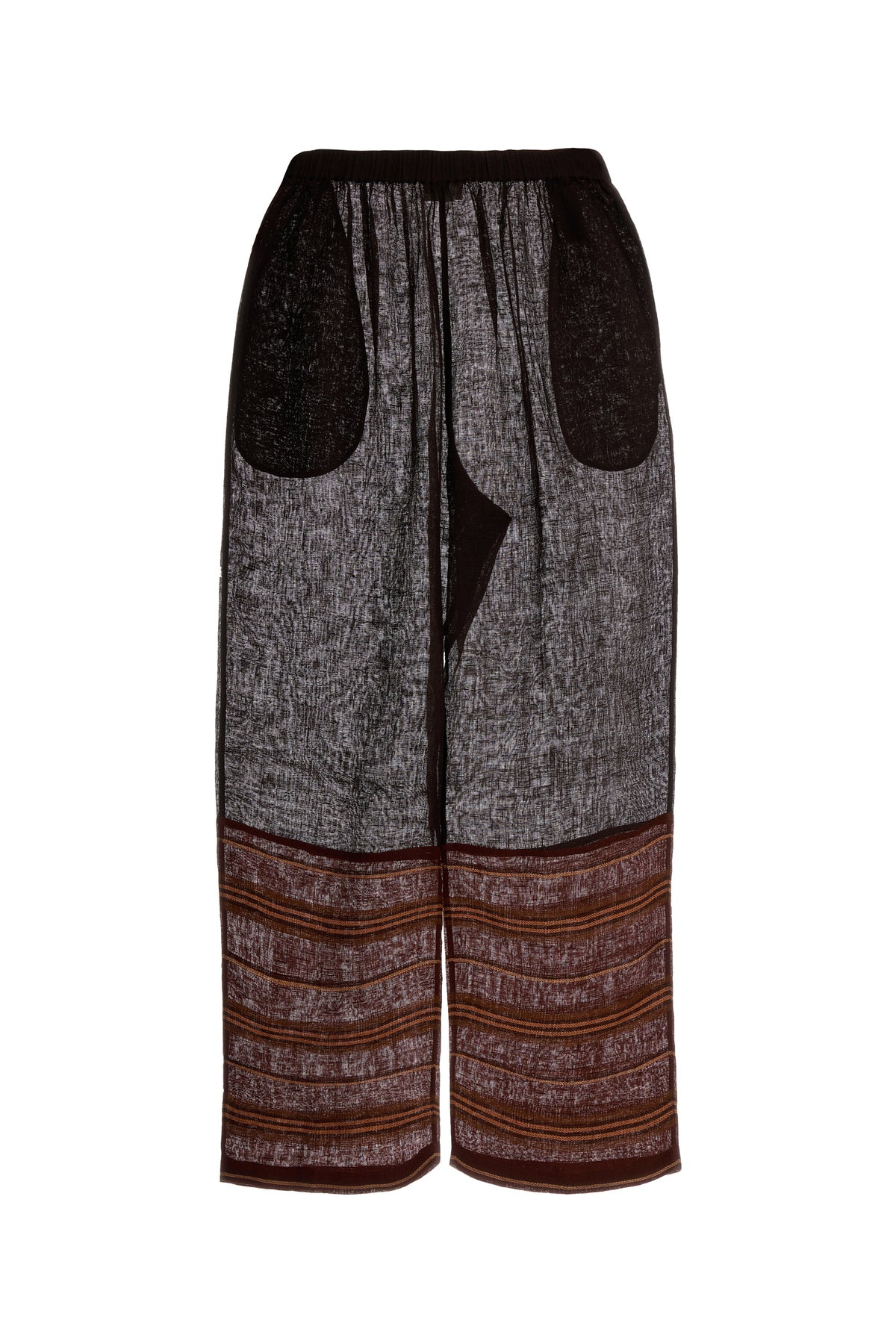 Tory Burch Pantalone dalla gamba ampia in lino marrone