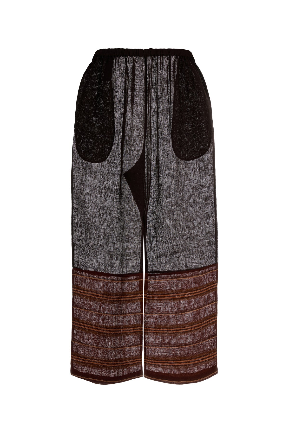 Tory Burch Pantalone dalla gamba ampia in lino marrone, view 2