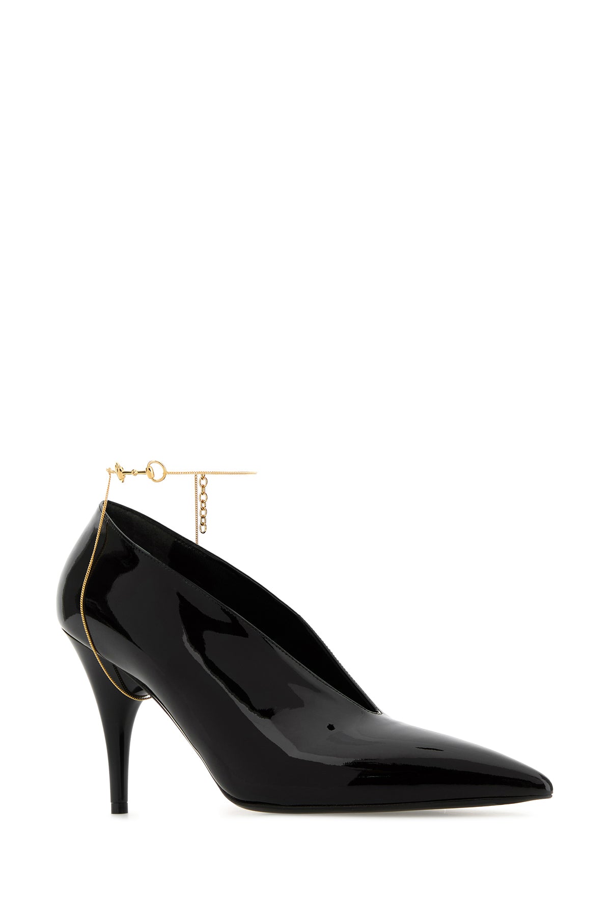 Gucci Scarpe con tacco Gucci 97 in pelle nera, view 2