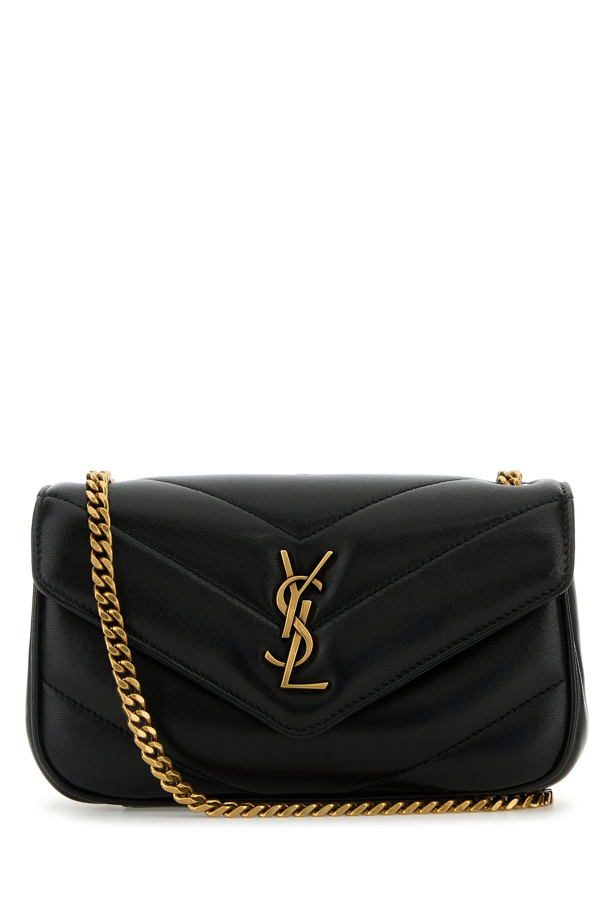 Saint Laurent Borsa a tracolla LouLou mini in pelle nera