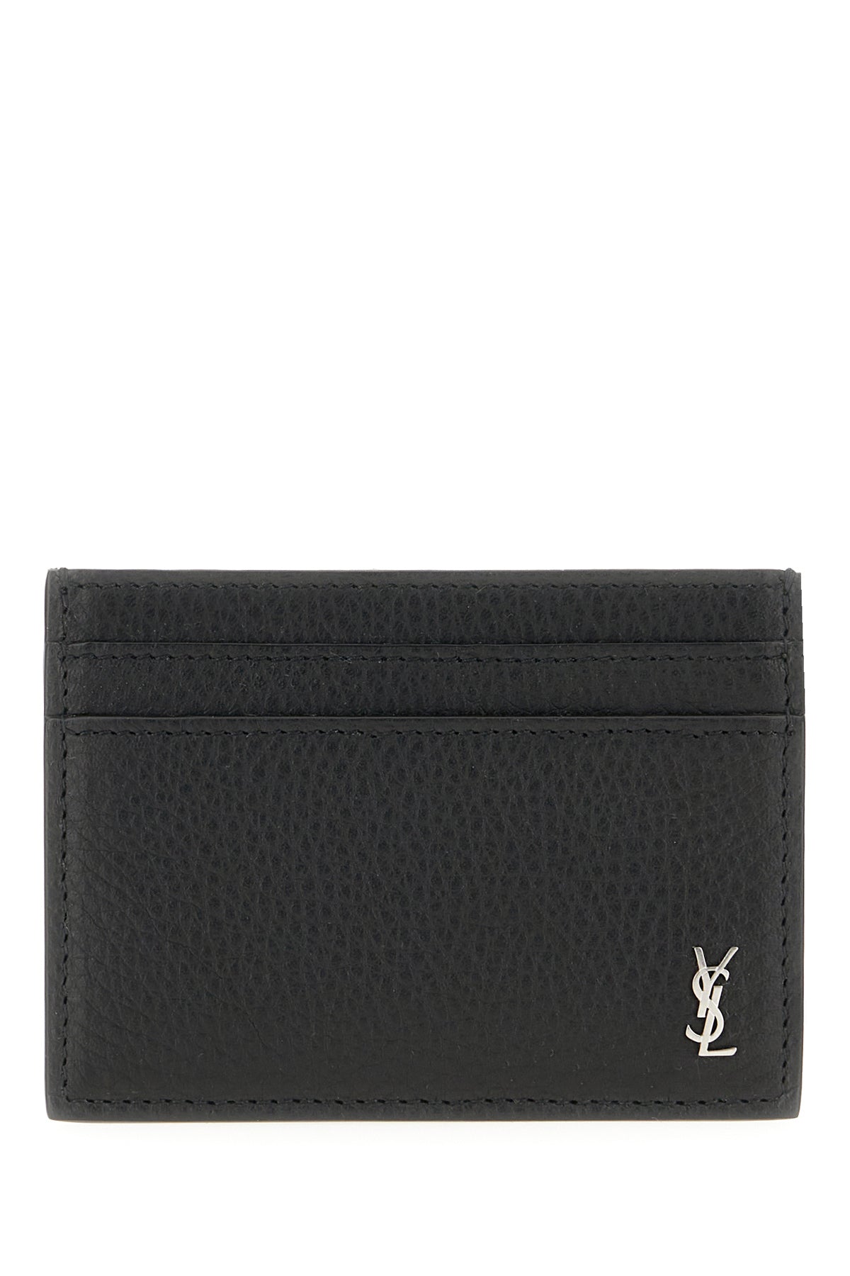 Saint Laurent Portacarte in pelle nera