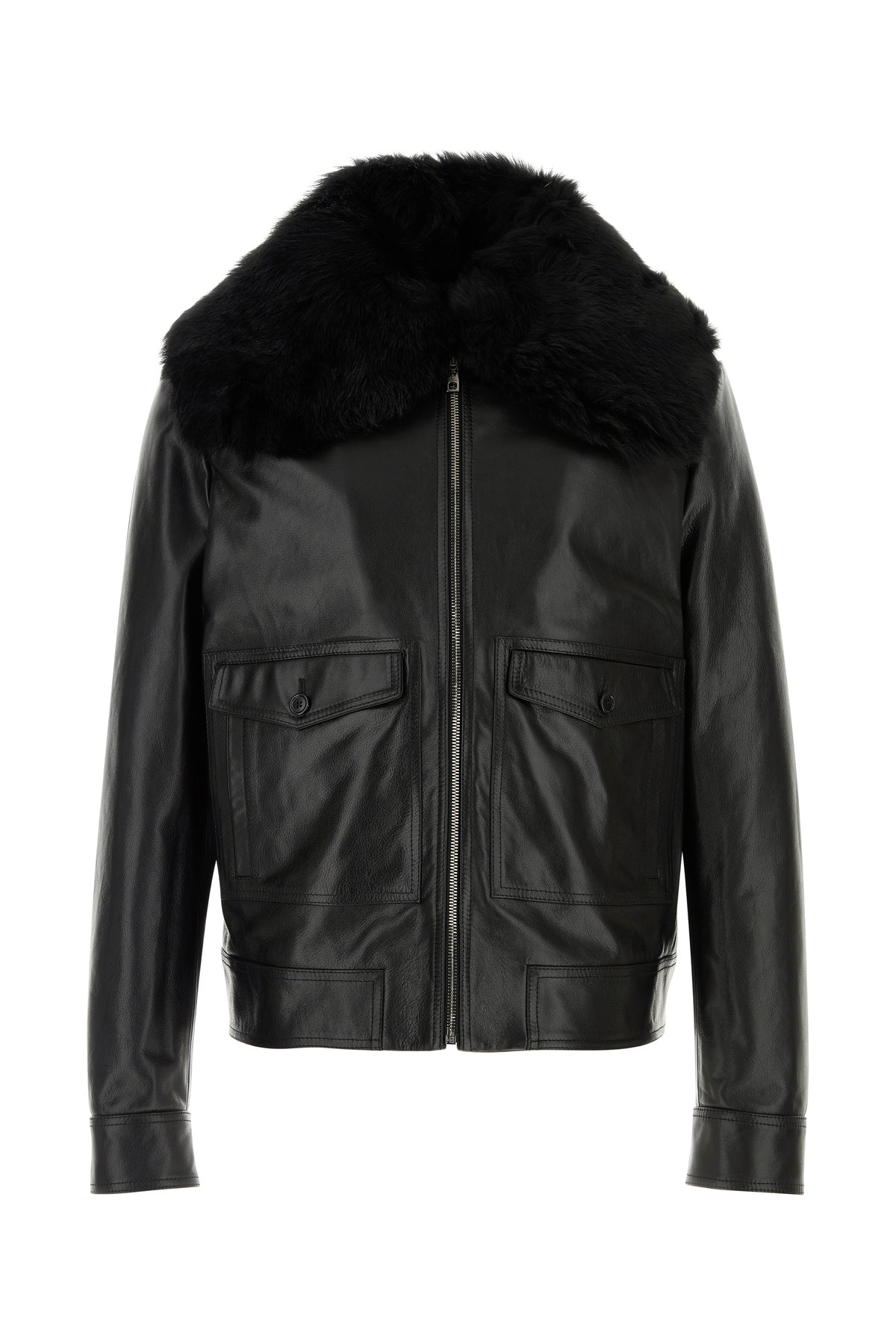 Dolce & Gabbana Giacca in pelle nera
