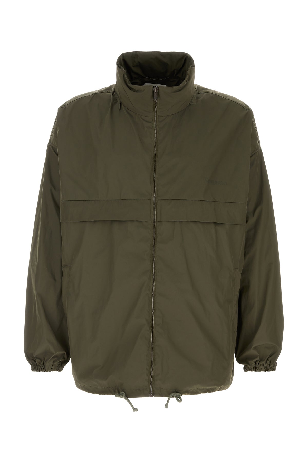 Saint Laurent Giacca a vento in poliestere verde militare