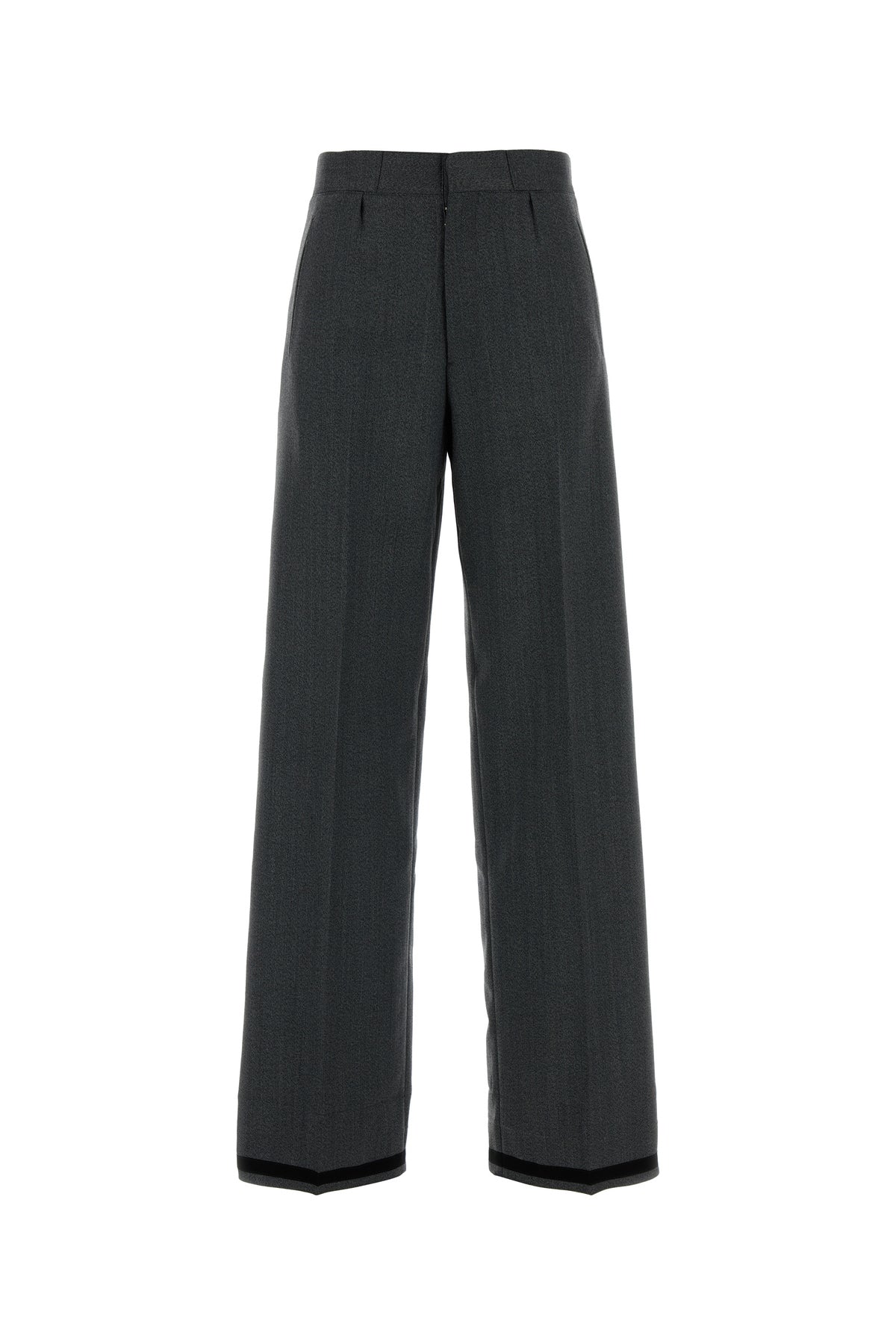 Maison Margiela Pantalone dalla gamba ampia grigi in lana e poliestere