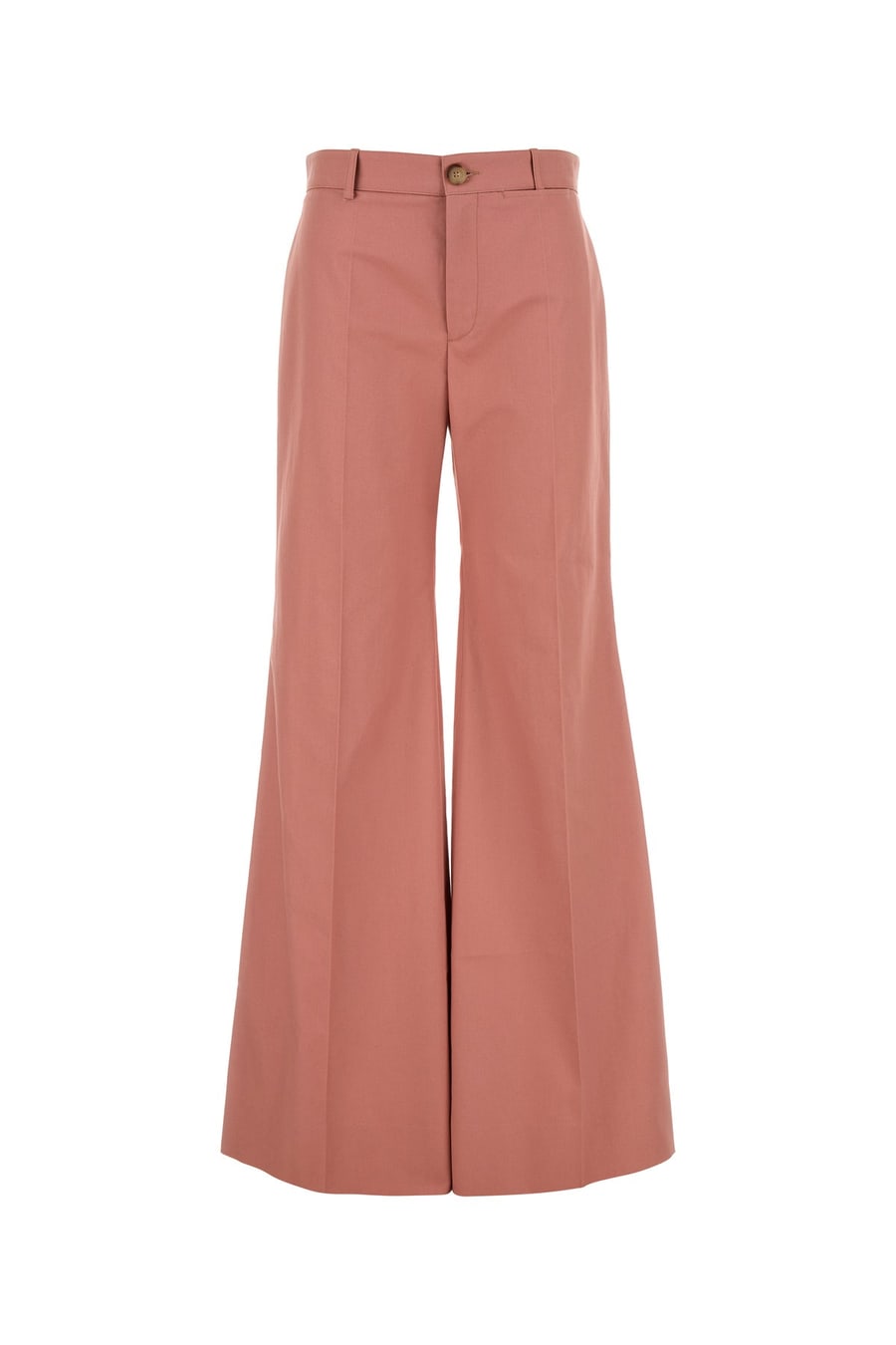 Chloé Pantalone palazzo in cotone rosa scuro