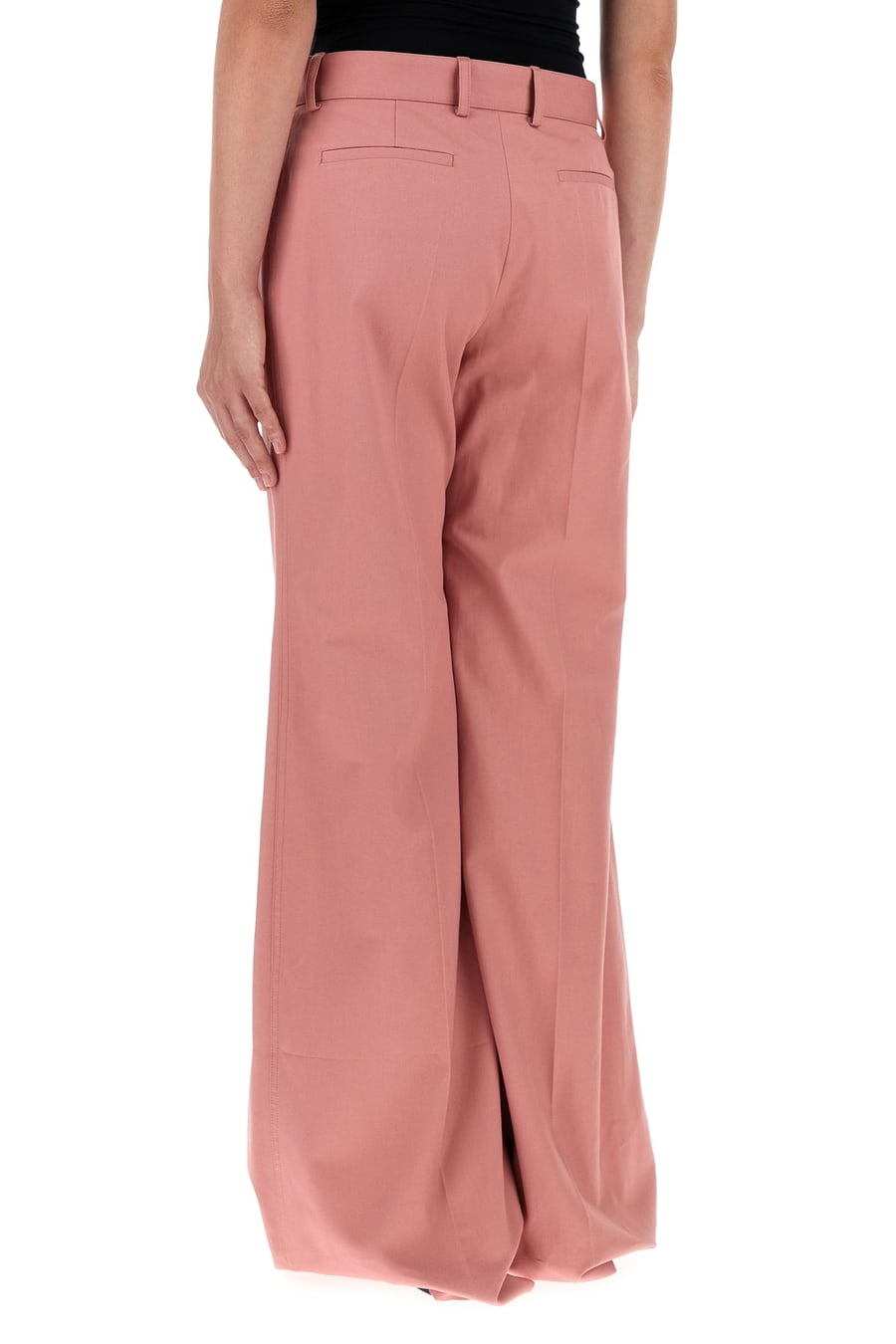 Chloé Pantalone palazzo in cotone rosa scuro, view 4