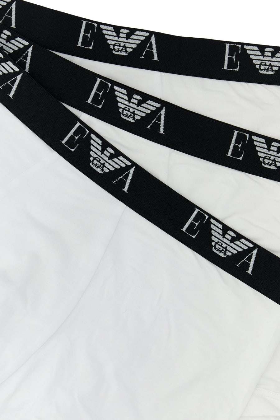 Emporio Armani Set di boxer in cotone stretch bianco, view 3