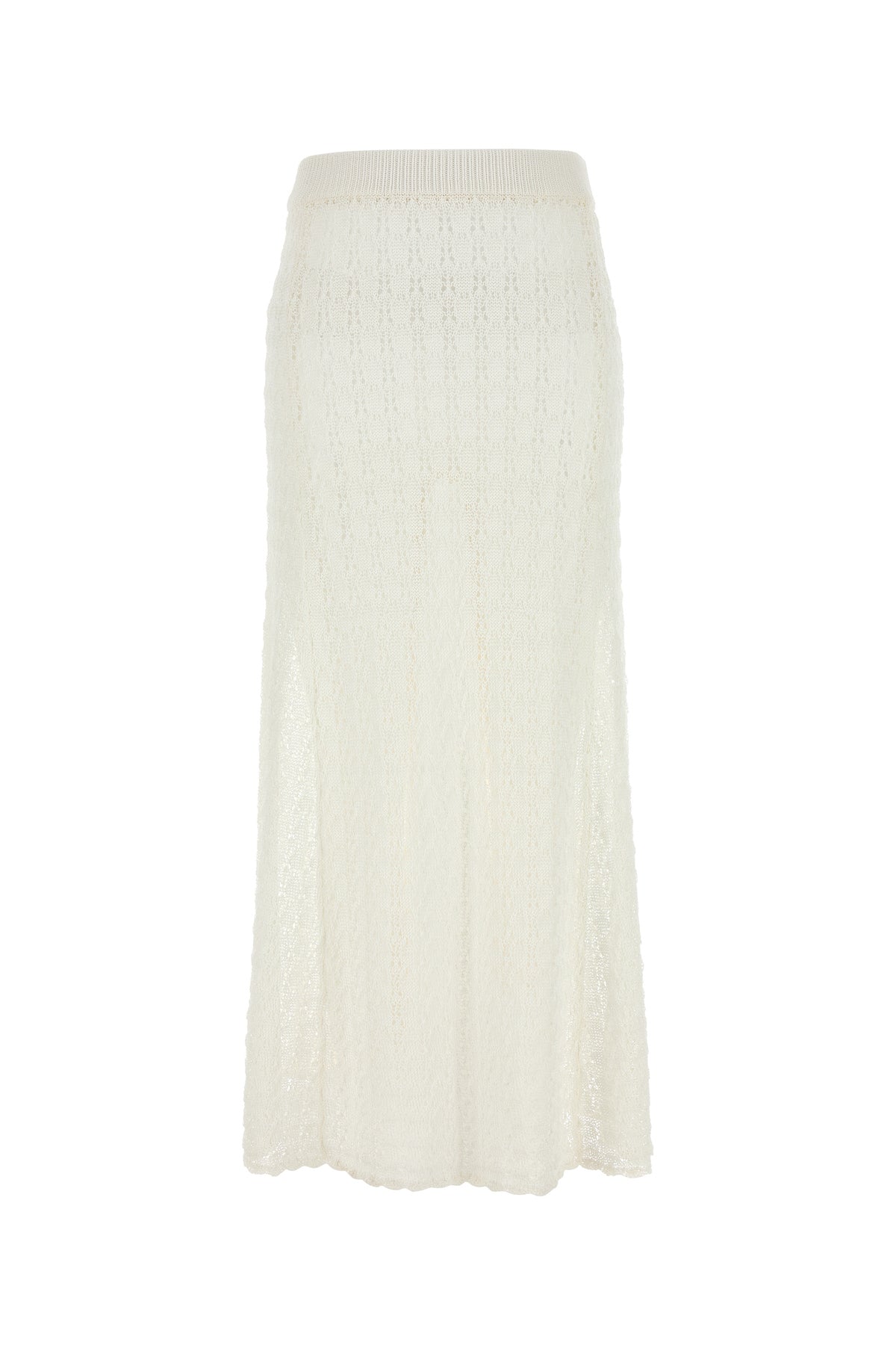 Ganni Gonna in crochet bianco