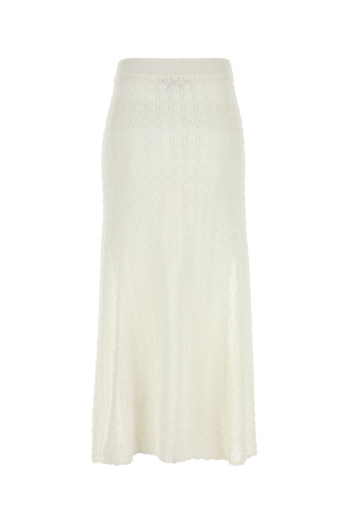 Ganni Gonna in crochet bianco, view 2