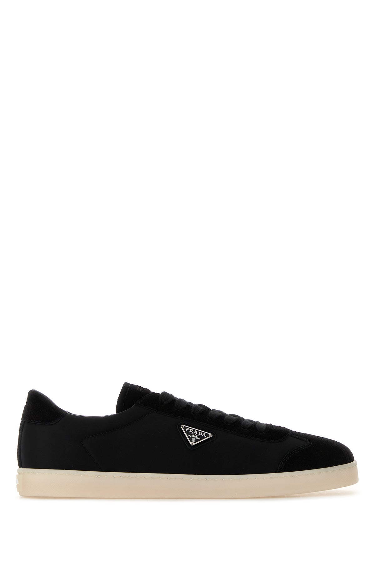 Prada Sneakers nere in Re-Nylon e pelle scamosciata
