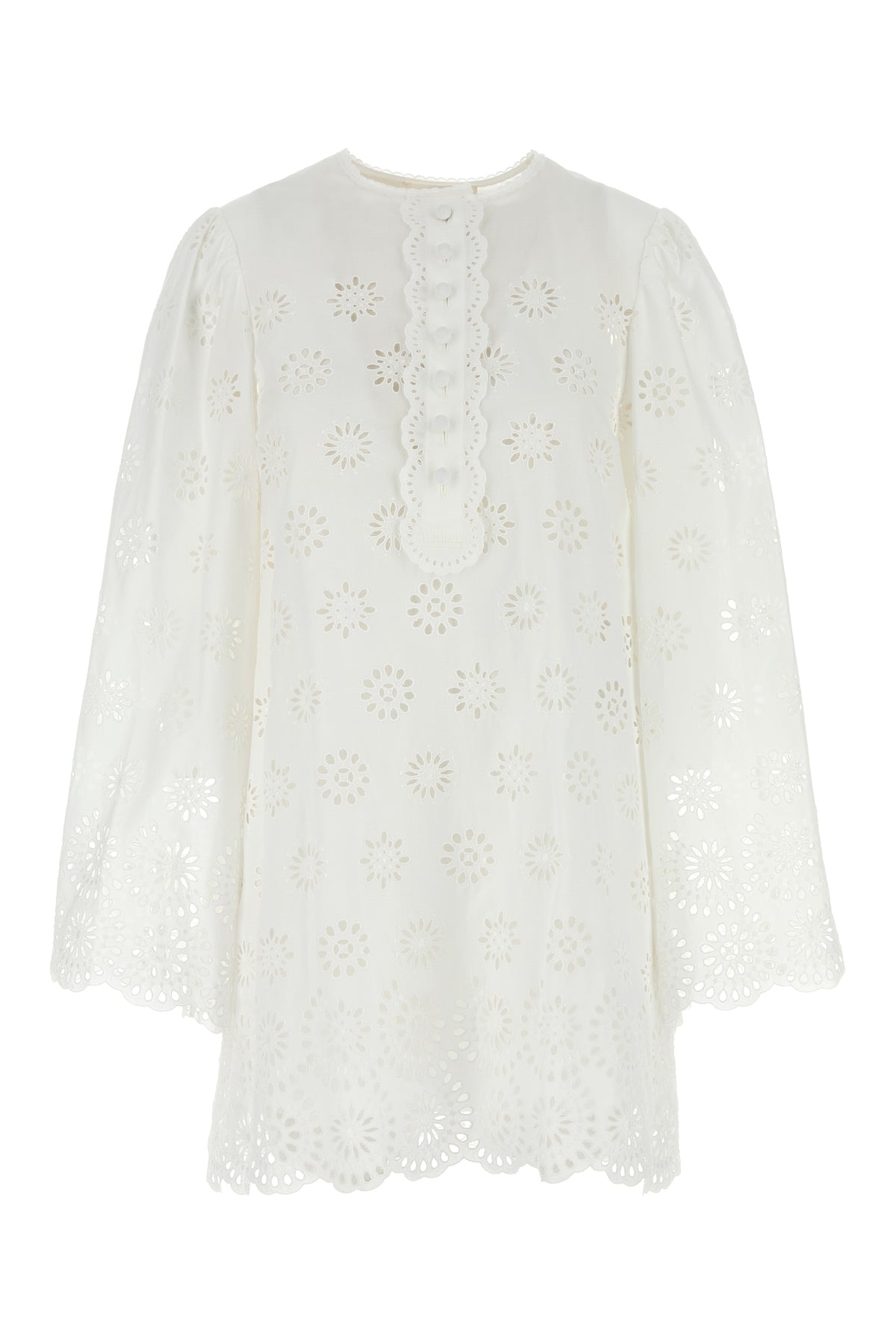 Chloé Mini abito in pizzo sangallo bianco