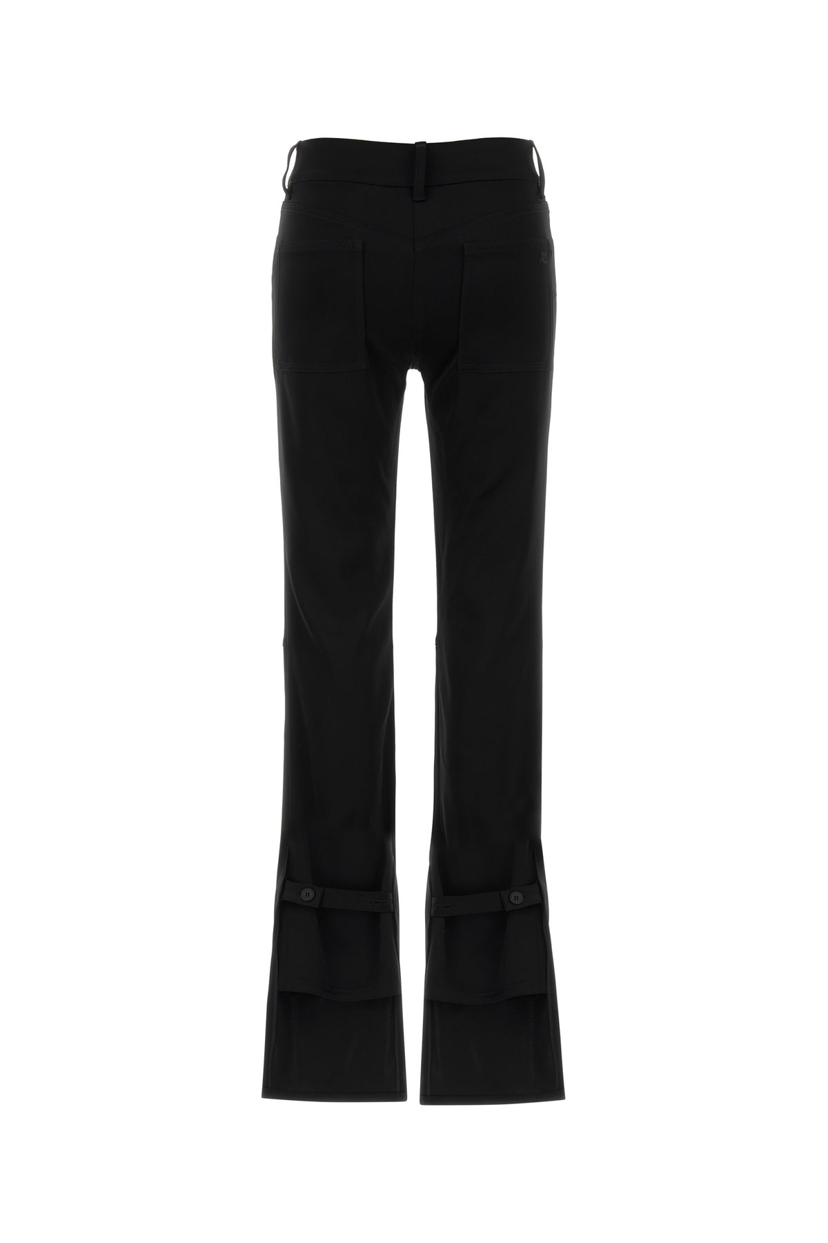 COURREGES Pantalone in raso nero, view 2