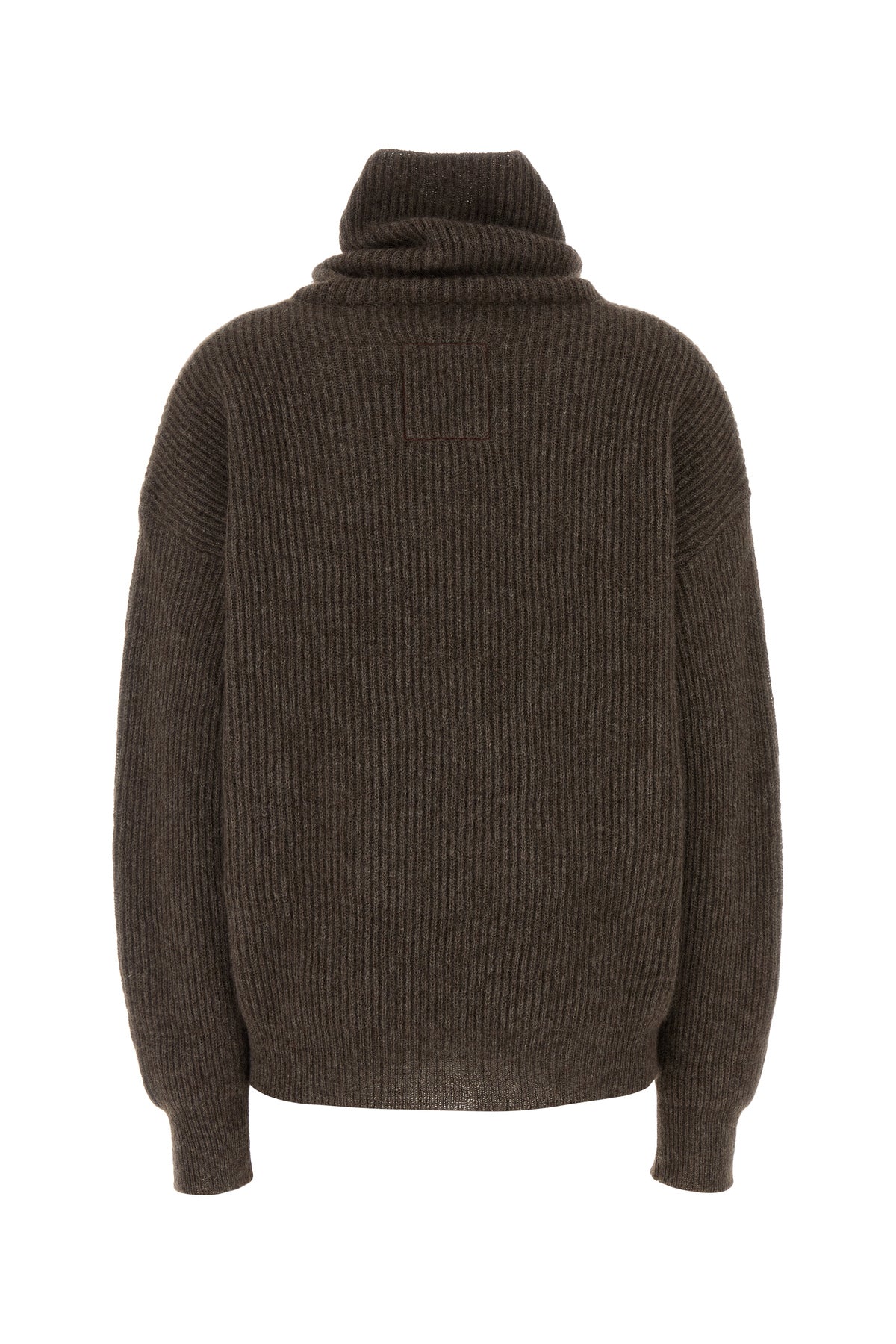 UMA WANG Maglione Raccoon in lana marrone, view 2