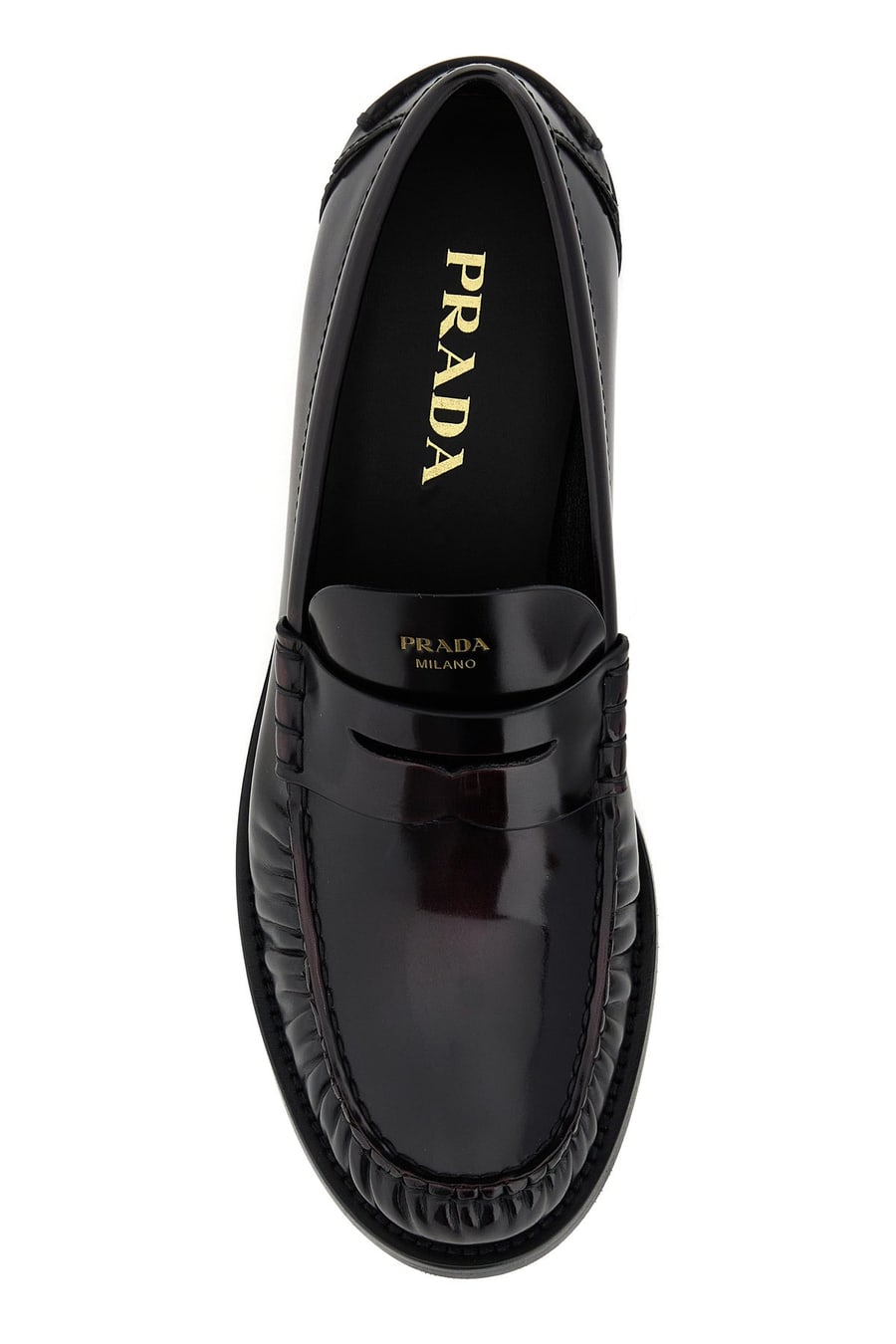 Prada Mocassini in pelle testa di moro, view 4